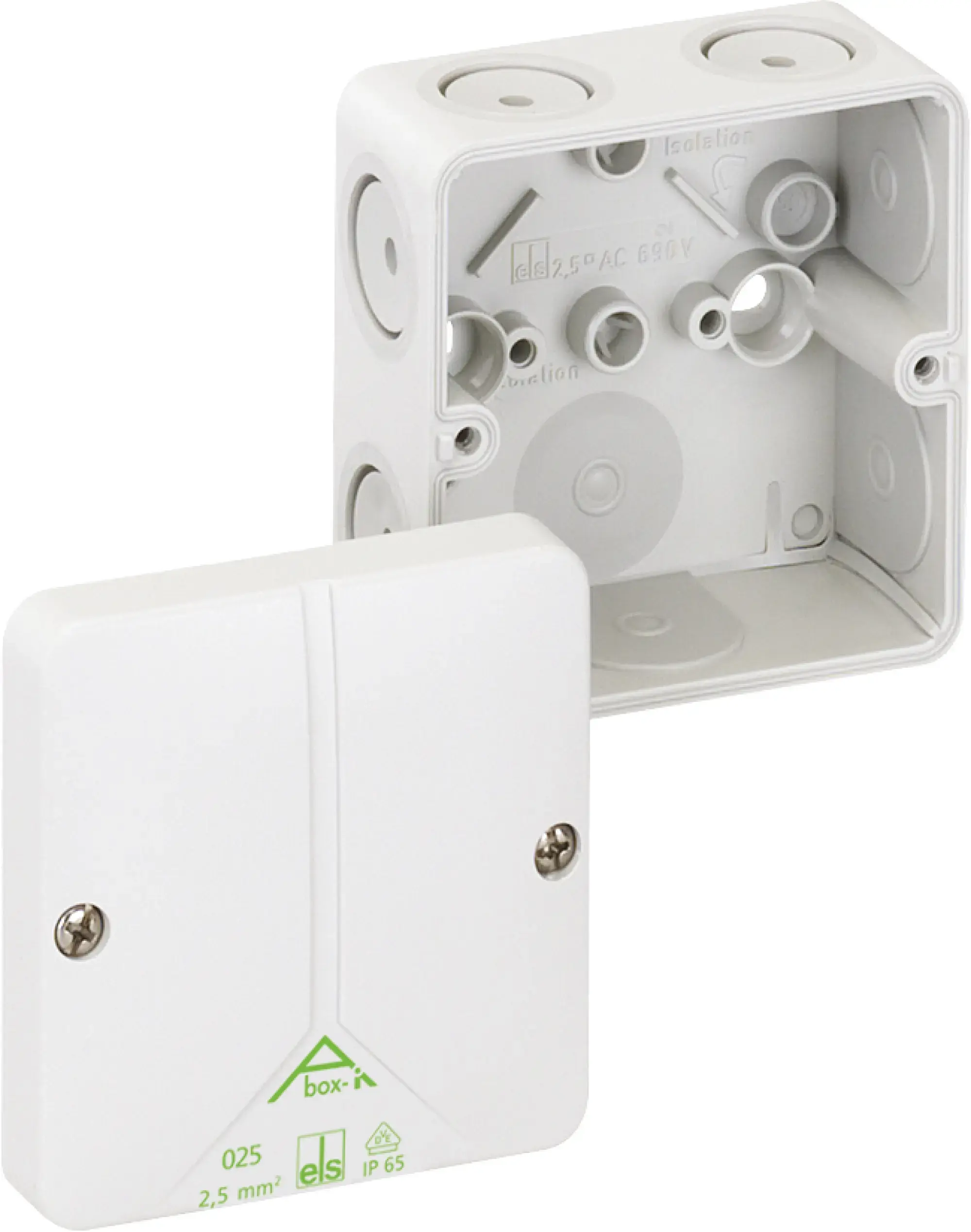 Spelsberg 49090201 Junction box, Type of protection IP65, max. 2,5², Impact strength IK08, Protection class II, Ui 690V AC, DLG, DNV, VDE, Halogen free (img_001)
