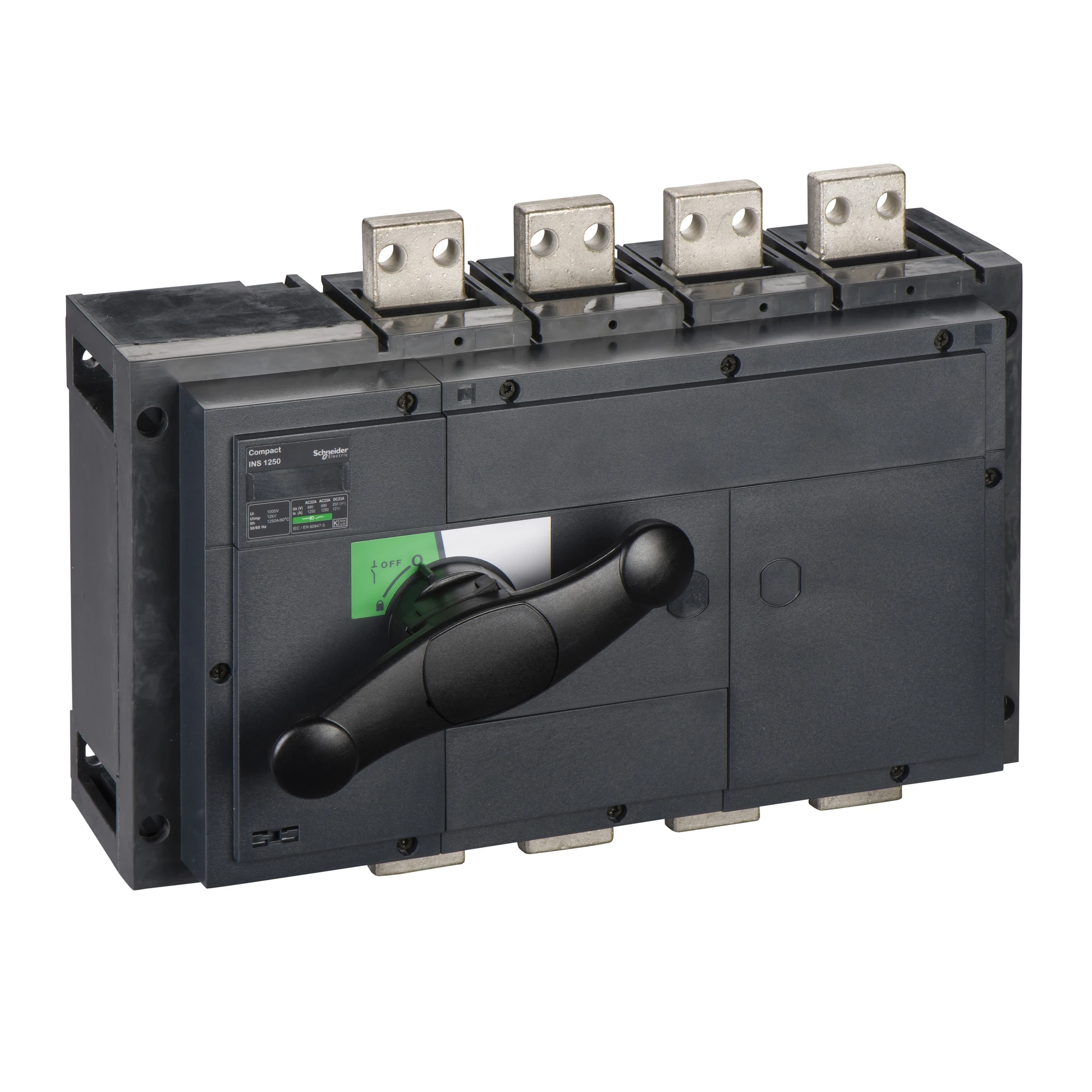 Schneider Electric 31335 Compact INS1250 4P 1250A Fixed Mount Disconnect Switch with Black Rotary Handle (img_001) Schneider Electric 31335 Compact INS1250 4P 1250A Fixed Mount Disconnect Switch with Black Rotary Handle (img_001)