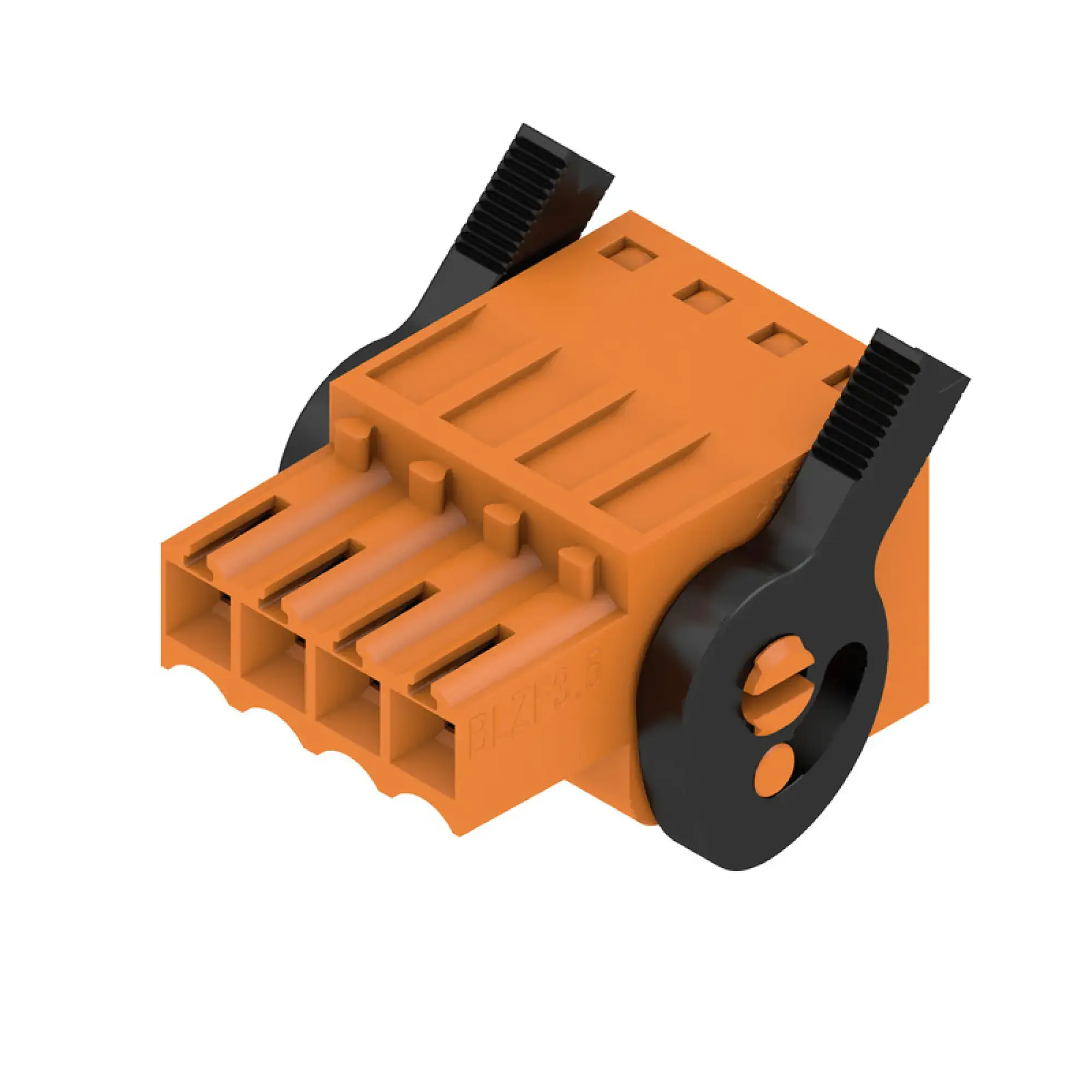 Weidmüller 1691590000 PCB connector (wire connection), 160 V, 14.5 A, Pitch in mm: 3.50, 1.5 mm², Number of poles: 4, Tension-clamp connection, Box BLZF 3.50/04/180LH SN OR BX (img_001)