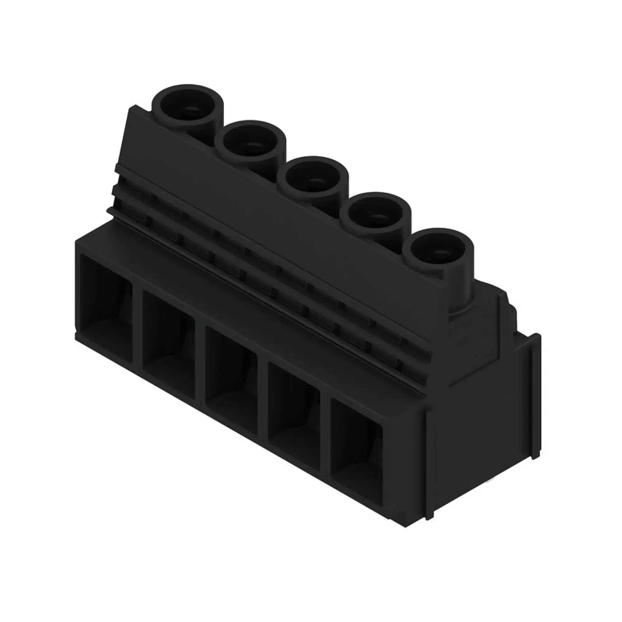 Weidmüller 2014140000 PCB terminal, 1000 V, 76 A, Pitch in mm: 10.16, 16 mm², Number of poles: 5, Clamping yoke connection, THT solder connection, 90°, Box (img_001)