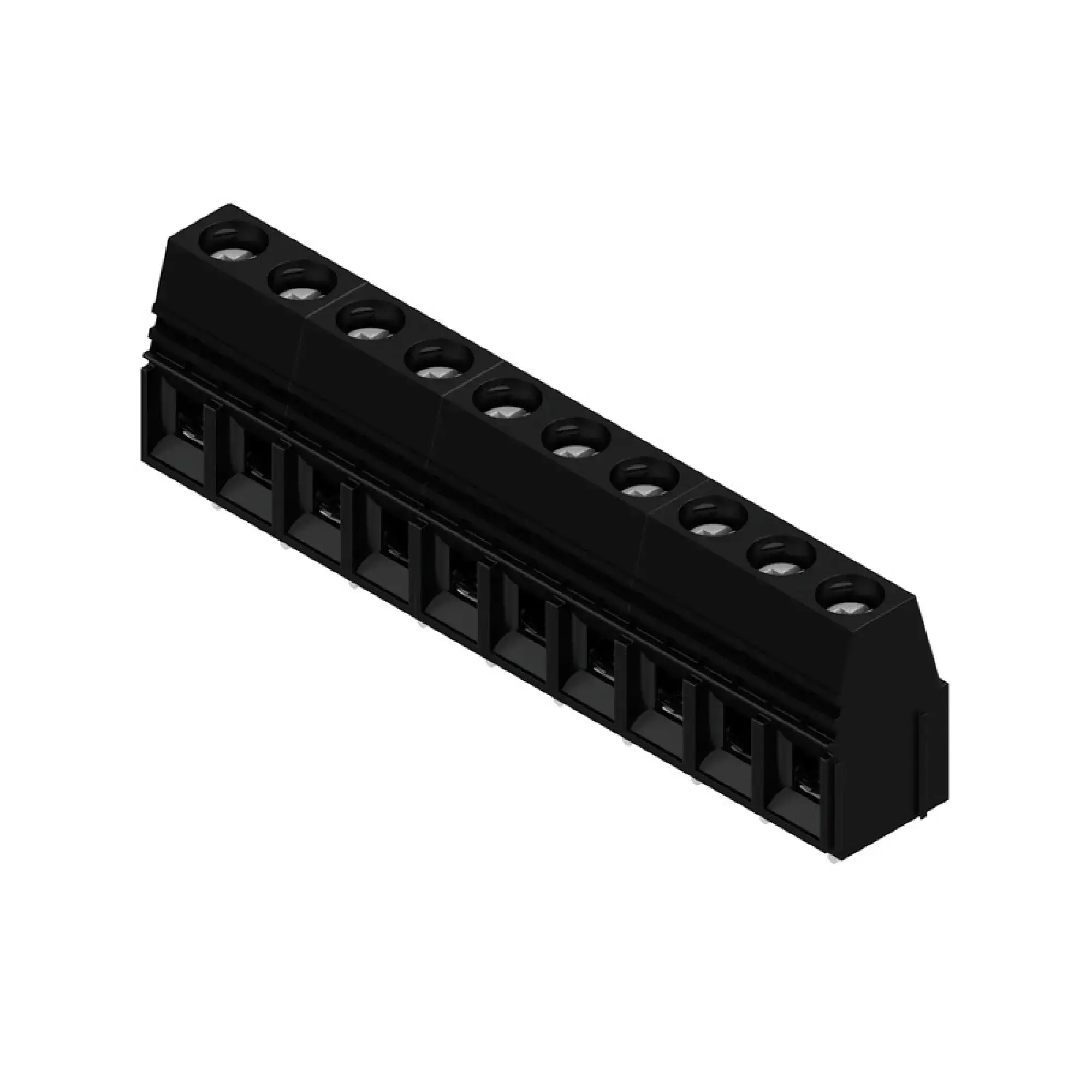 Weidmüller 1226280000 PCB terminal, 690 V, 76 A, Pitch in mm: 10.16, 16 mm², Number of poles: 10, Clamping yoke connection, THT solder connection, 90°, Box (img_001)
