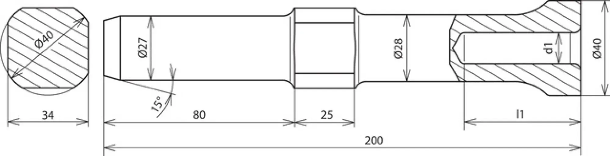 Dehn 625005 Hammer insert for earth rods D 25mm L 200mm for Wacker Neuson (img_004)