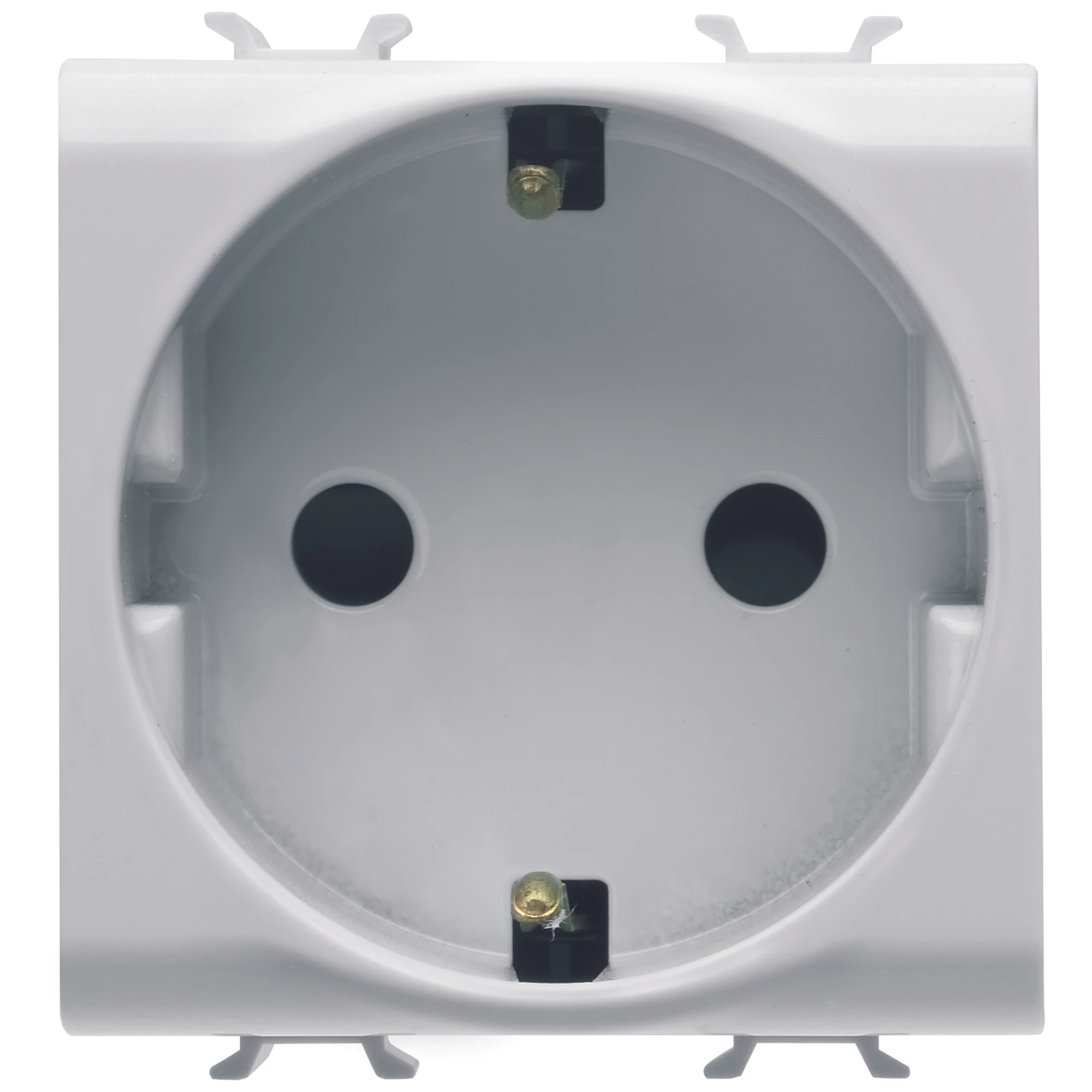 GEWISS GW10241 GERMAN STANDARD SOCKET-OUTLET 250V ac - 2P+E 16A - 2 MODULES - GLOSSY WHITE - CHORUSMART (img_001)