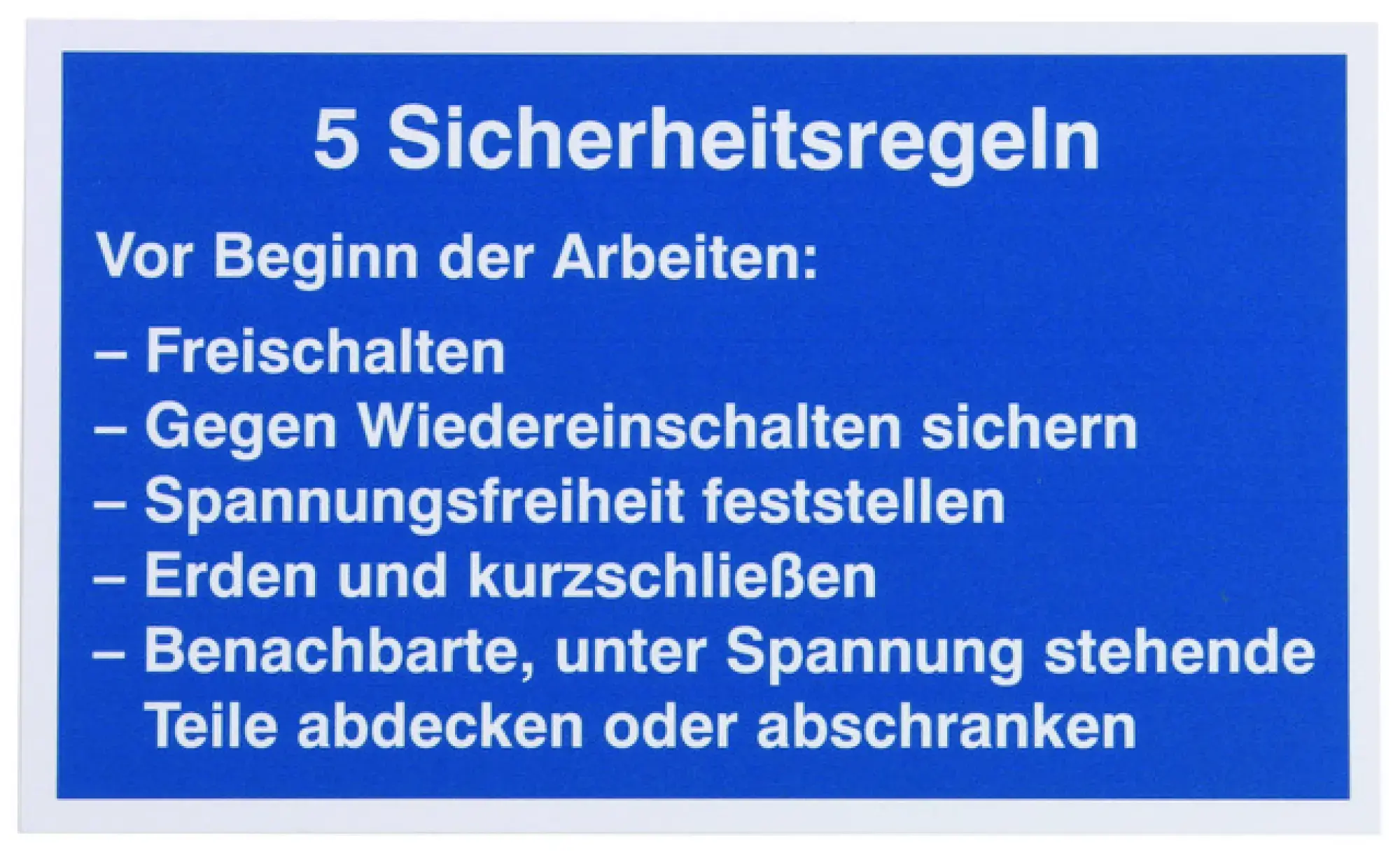 Dehn 700057 Sign:5 Safety Rules, German language material: plastic (img_001) Dehn 700057 Sign:5 Safety Rules, German language material: plastic (img_001)
