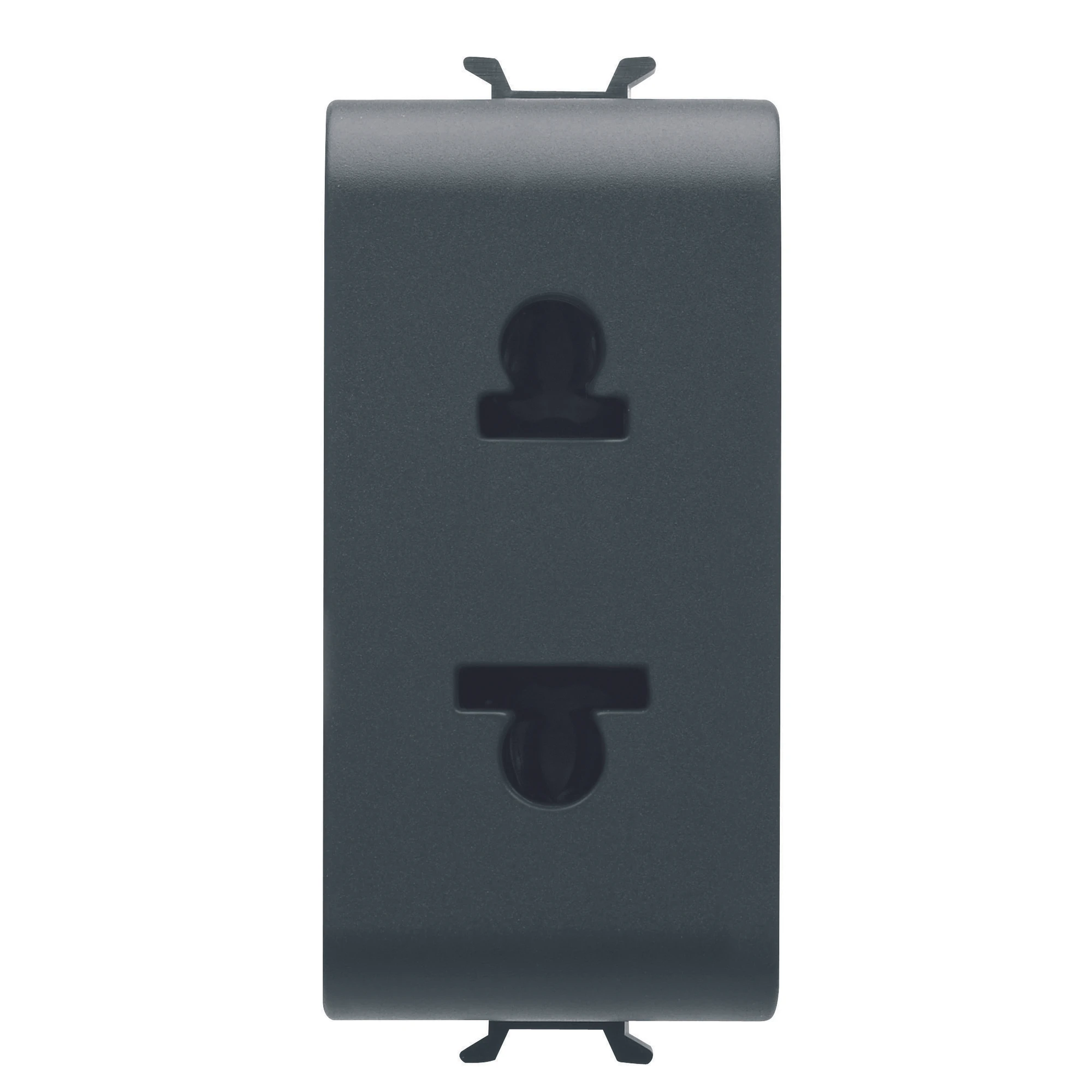 GEWISS GW12287 EURO-AMERICAN STANDARD SOCKET-OUTLET 250/125V ac - 2P 15A - 1 MODULE - SATIN BLACK - CHORUSMART (img_001)