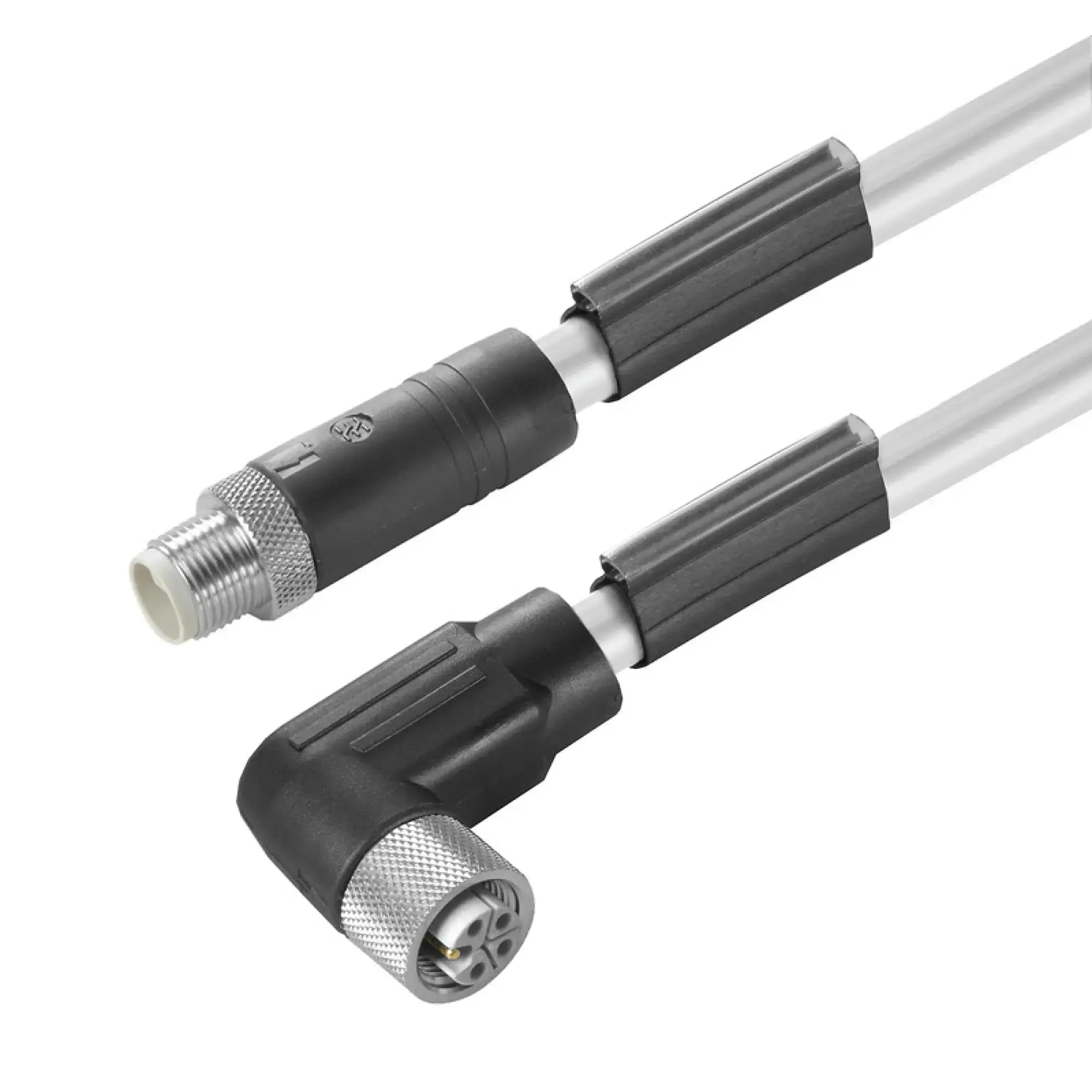 Weidmüller 2455280300 Sensor-actuator Cable (assembled), Connecting line, M12 / M12, Number of poles: 5, pin, straight - socket, 90°, LED: No, Cable length: 3 m, Shielded: (img_001)
