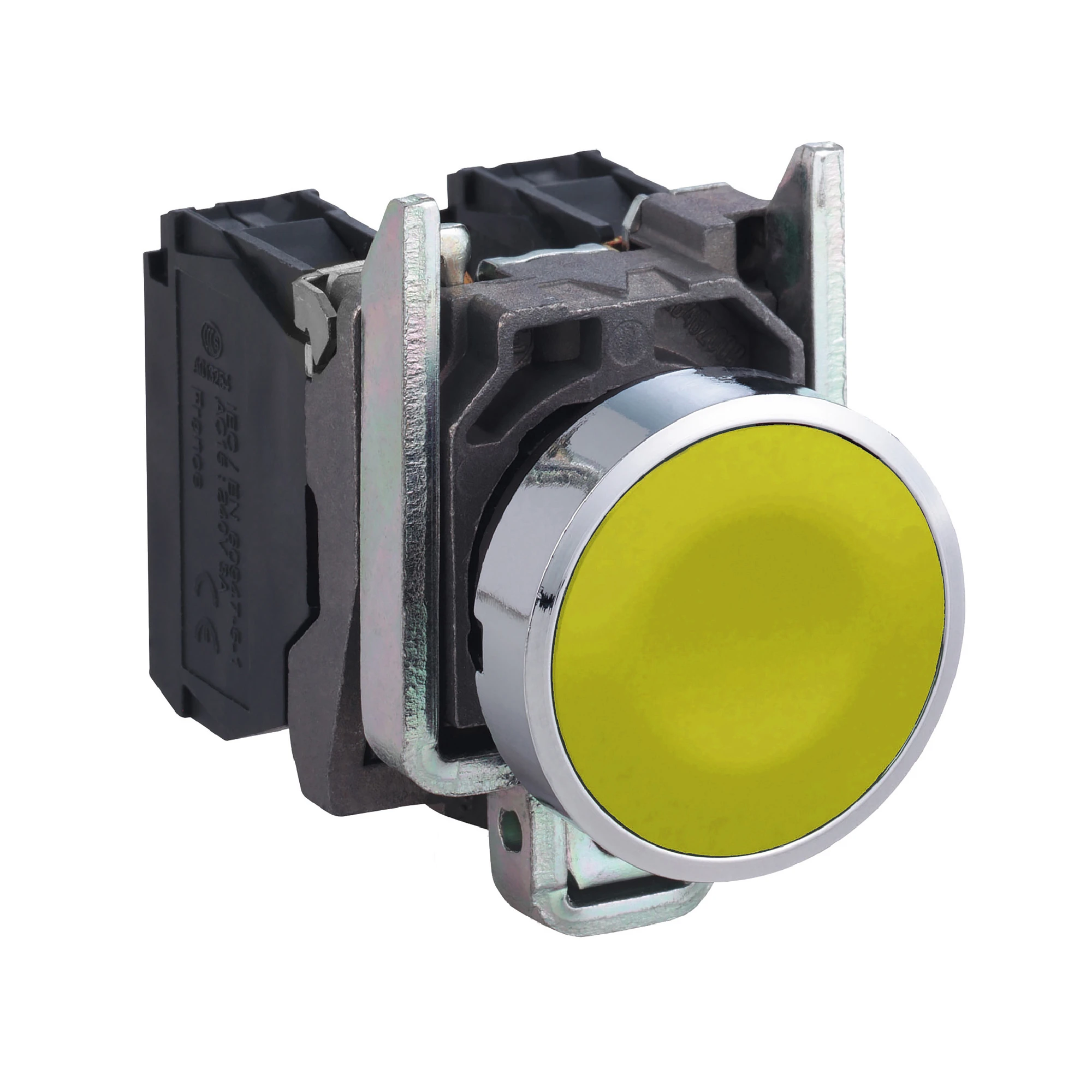 Schneider Electric XB4BA55 Push Button, Harmony XB4, Metal, 22mm, Yellow, Unlabelled, Momentary, Screw Clamp, 1NC+1NO (img_001) Schneider Electric XB4BA55 Push Button, Harmony XB4, Metal, 22mm, Yellow, Unlabelled, Momentary, Screw Clamp, 1NC+1NO (img_001)