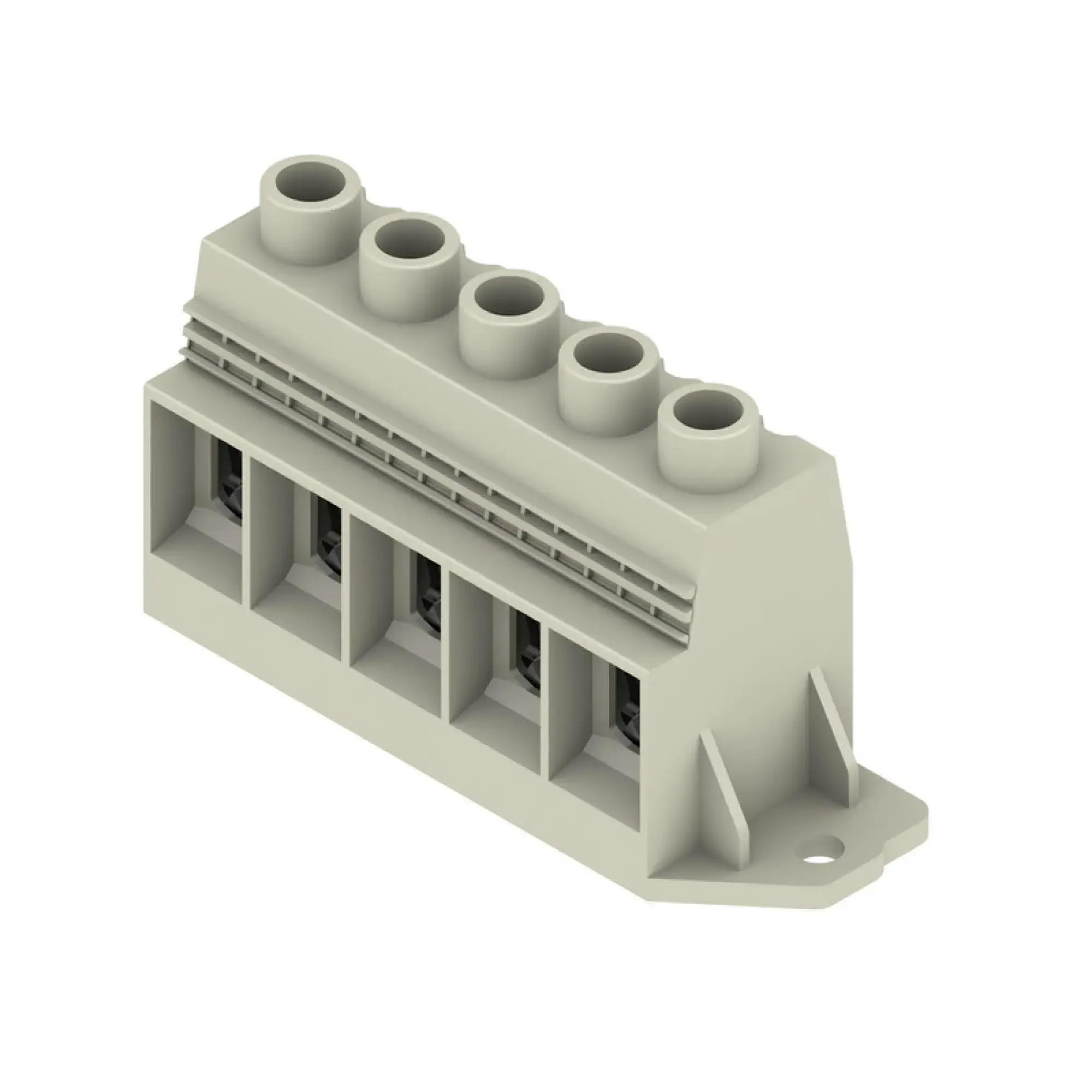 Weidmüller 1386390000 PCB terminal, 1000 V, 150 A, Pitch in mm: 15.00, 50 mm², Number of poles: 5, Clamping yoke connection, THT solder connection, 90°, Box (img_001) Weidmüller 1386390000 PCB terminal, 1000 V, 150 A, Pitch in mm: 15.00, 50 mm², Number of poles: 5, Clamping yoke connection, THT solder connection, 90°, Box (img_001)