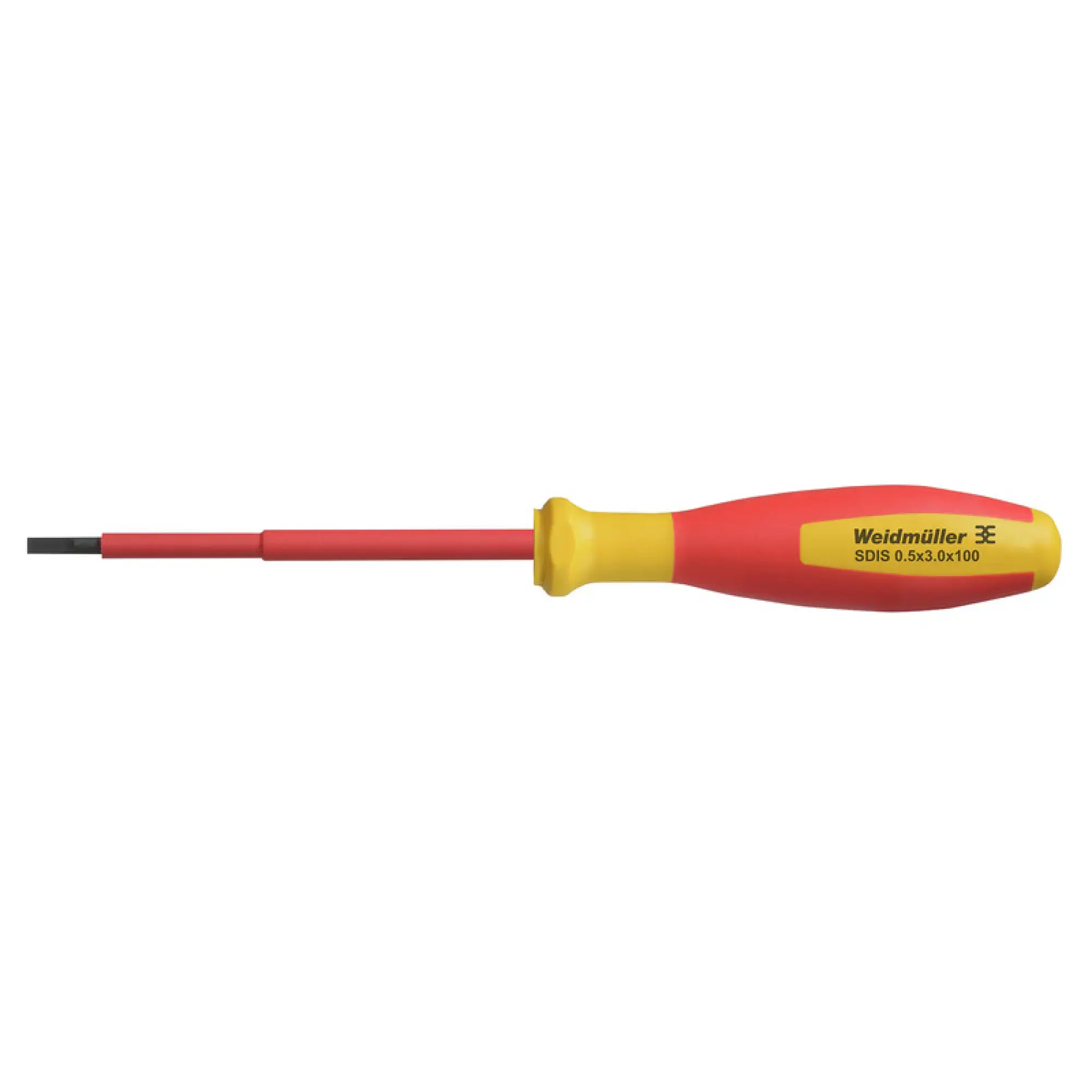 Weidmüller 2749800000 Slotted screwdriver, Blade thickness (A): 0.5 mm, Blade width (B): 3 mm, Blade length: 100 mm, Form: Slotted (img_001) Weidmüller 2749800000 Slotted screwdriver, Blade thickness (A): 0.5 mm, Blade width (B): 3 mm, Blade length: 100 mm, Form: Slotted (img_001)