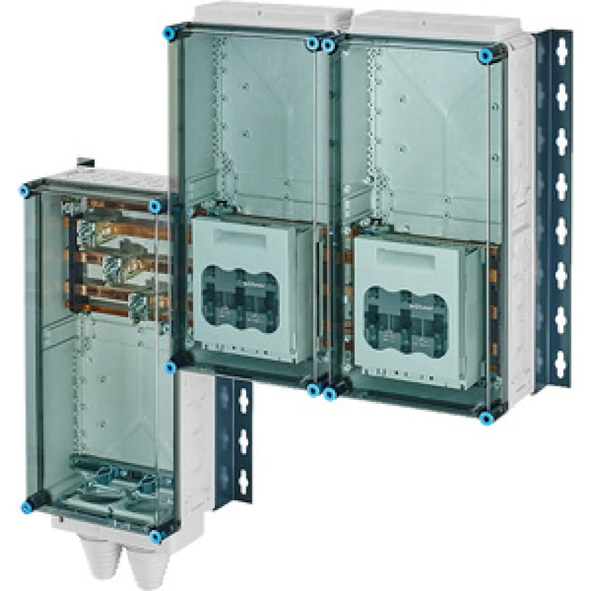 Hensel 20001512 anschlussfertiger Verteiler 2x3xNH 1 , 250 A, 5pol. Sammelsch. 400A Mi AS 9252 (img_001)