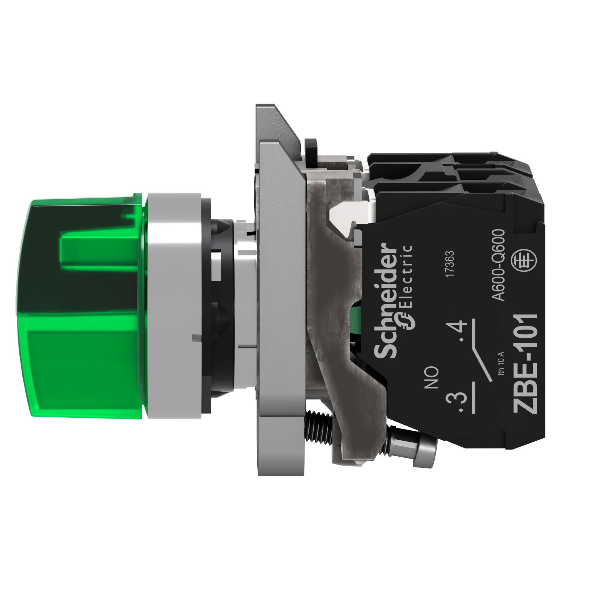 Schneider Electric XB4BK133B5 Illuminated selector switch, Harmony XB4, metal, 22mm, green, universal LED, 3 positions, 1NO+1NC, 24V ACDC (img_006)