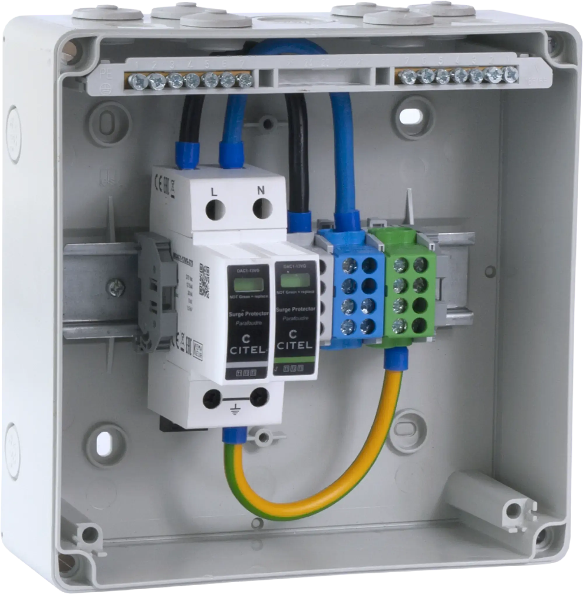 Citel 159146 Anschlusskasten für Hauptstromversorgungen, TN-TT Netz, mit SPD Typ 1+2+3 (img_001)