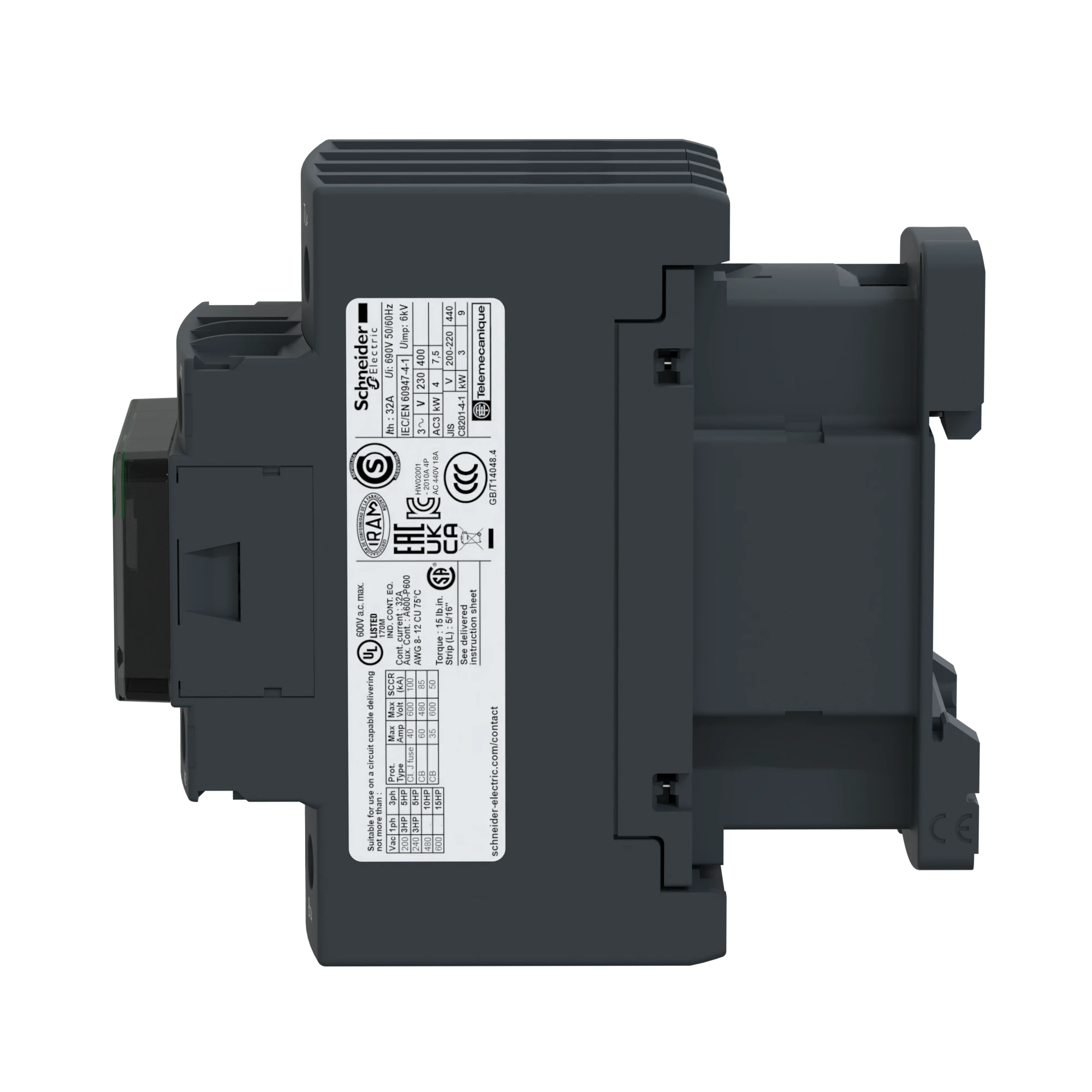 Schneider Electric LC1DT32F7 Power contactor LC1D 4p, +1NO+1NC, coil 110 V AC (img_005)