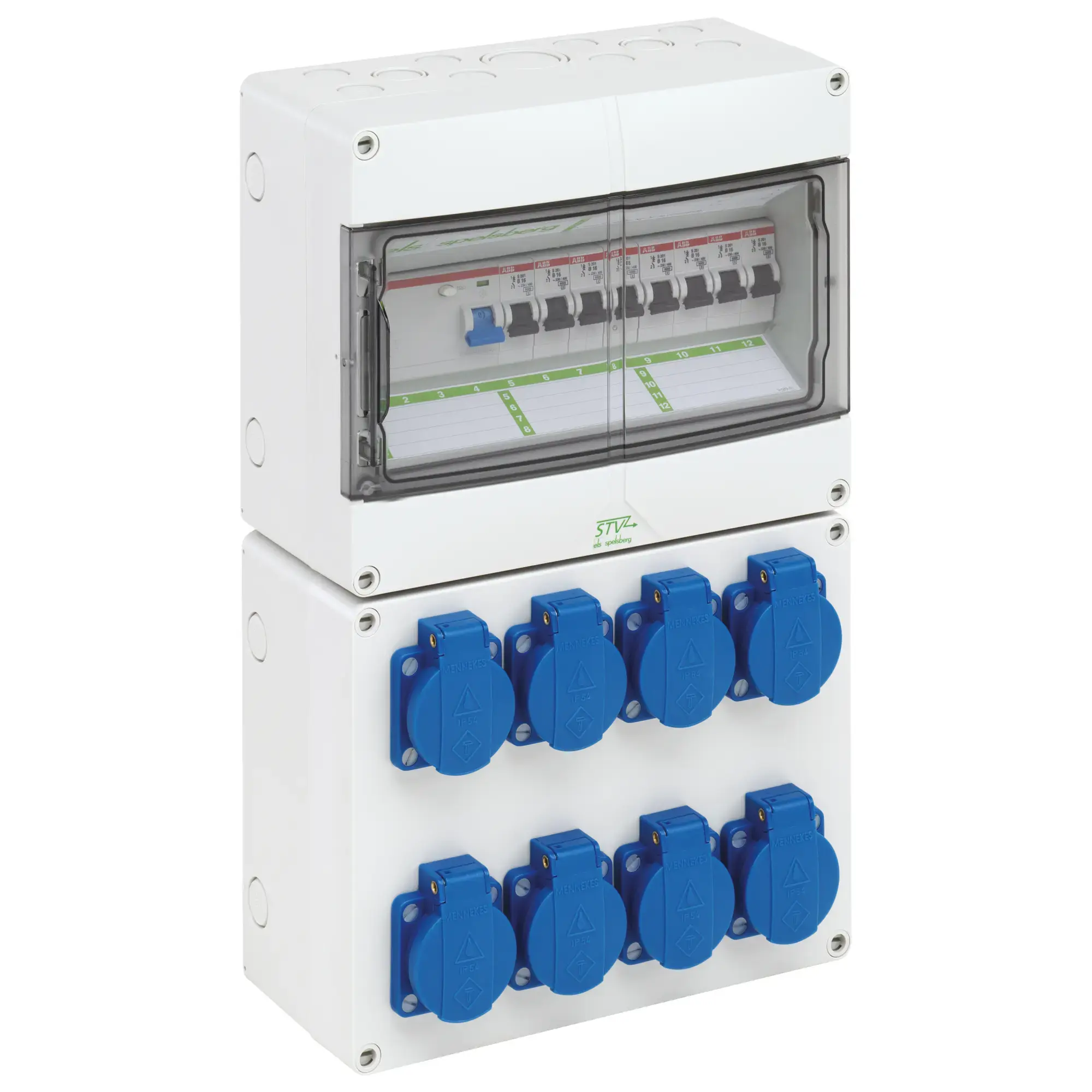 Spelsberg 73140801 Socket outlet combination, grey, Type of protection IP44, Impact strength IK08, Protection class II, Rated insulation voltage 400V AC, Halogen free (img_001) Spelsberg 73140801 Socket outlet combination, grey, Type of protection IP44, Impact strength IK08, Protection class II, Rated insulation voltage 400V AC, Halogen free (img_001)