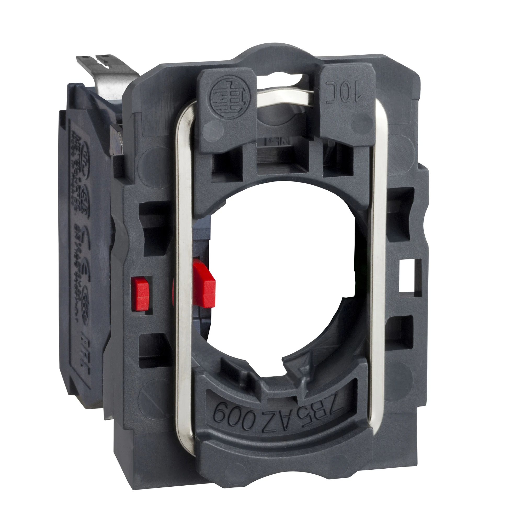 Schneider Electric ZB5AZ1023 Auxiliary contact block with mounting flange, Harmony XB5, plastic, 22mm, 30mm, 1S, flat connector (img_001)