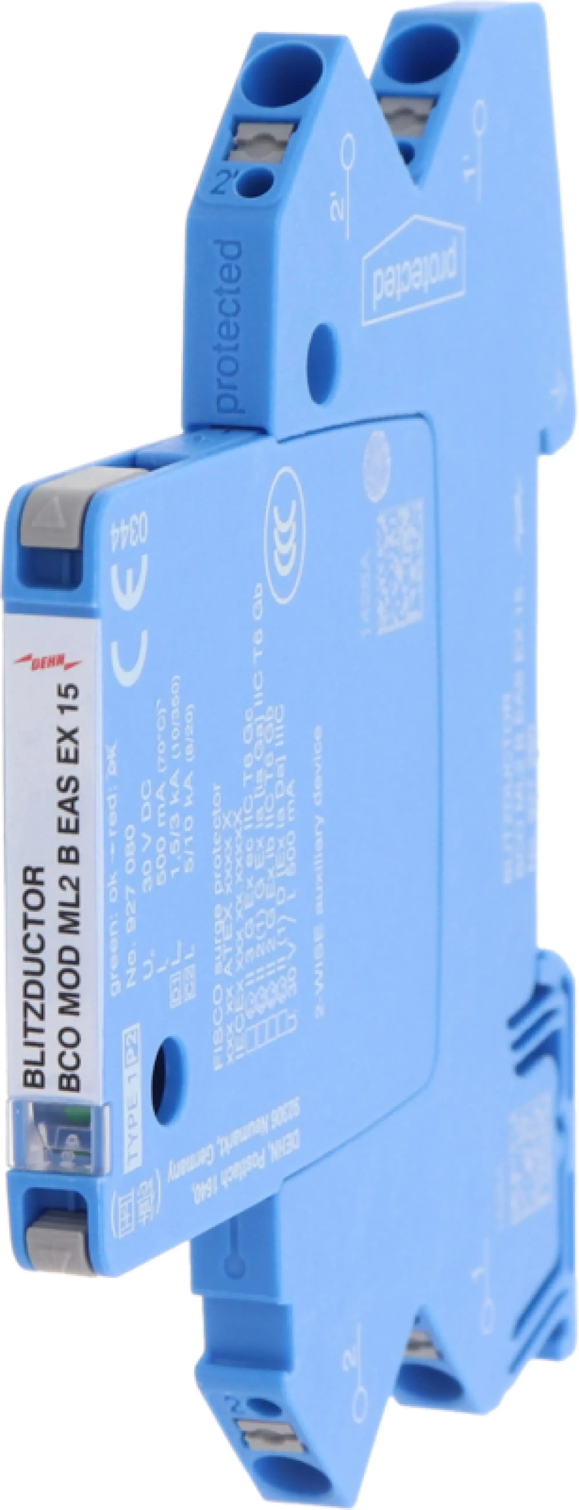 Dehn 927280 Modularer UeS-Ableiter fuer 1 Doppelader BLITZDUCTORconnect mit Defektanzeige (img_001)