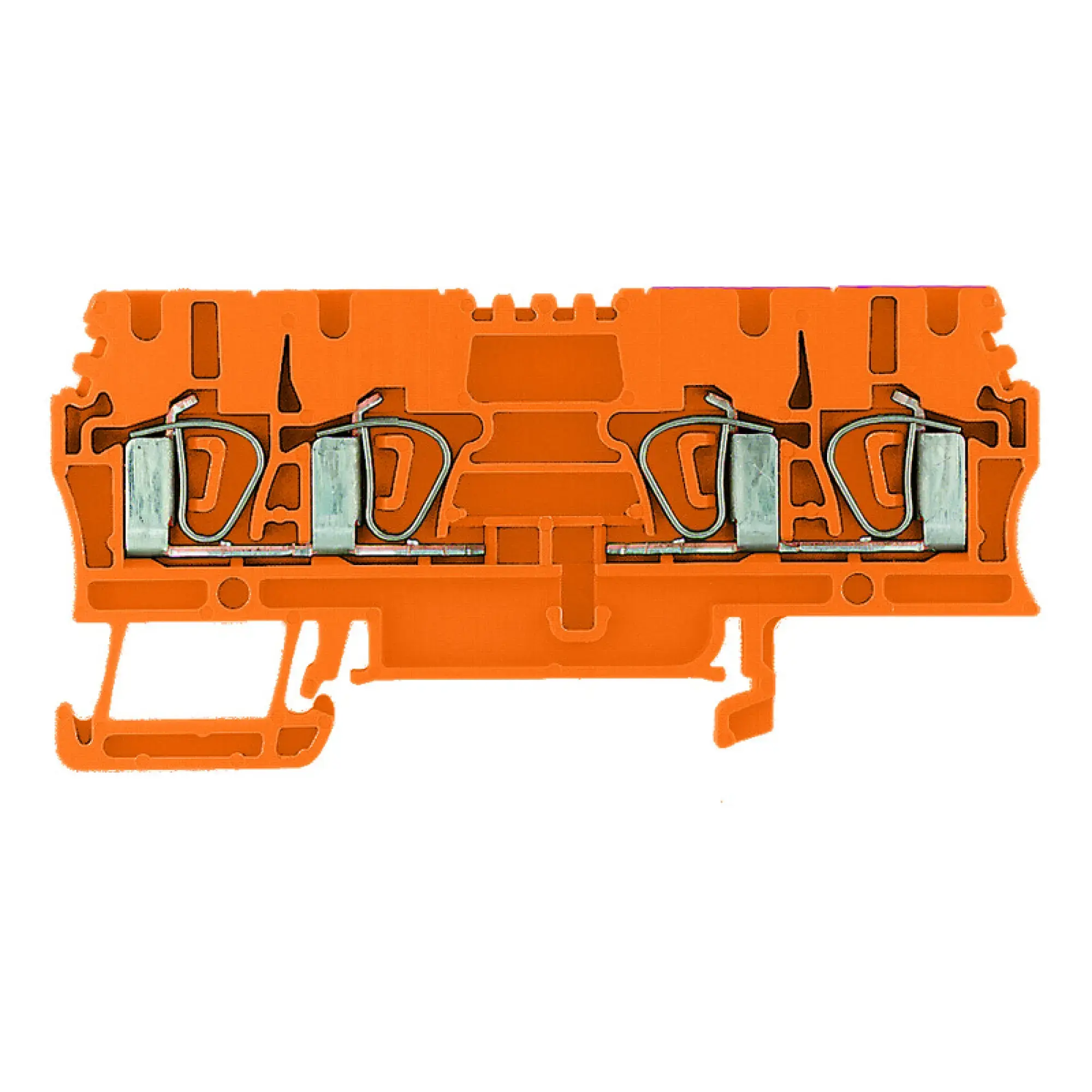 Weidmüller 1636810000 Feed-through terminal block, Tension-clamp connection, orange, 2.5 mm², 24 A, 800 V, Number of connections: 4 (img_001)