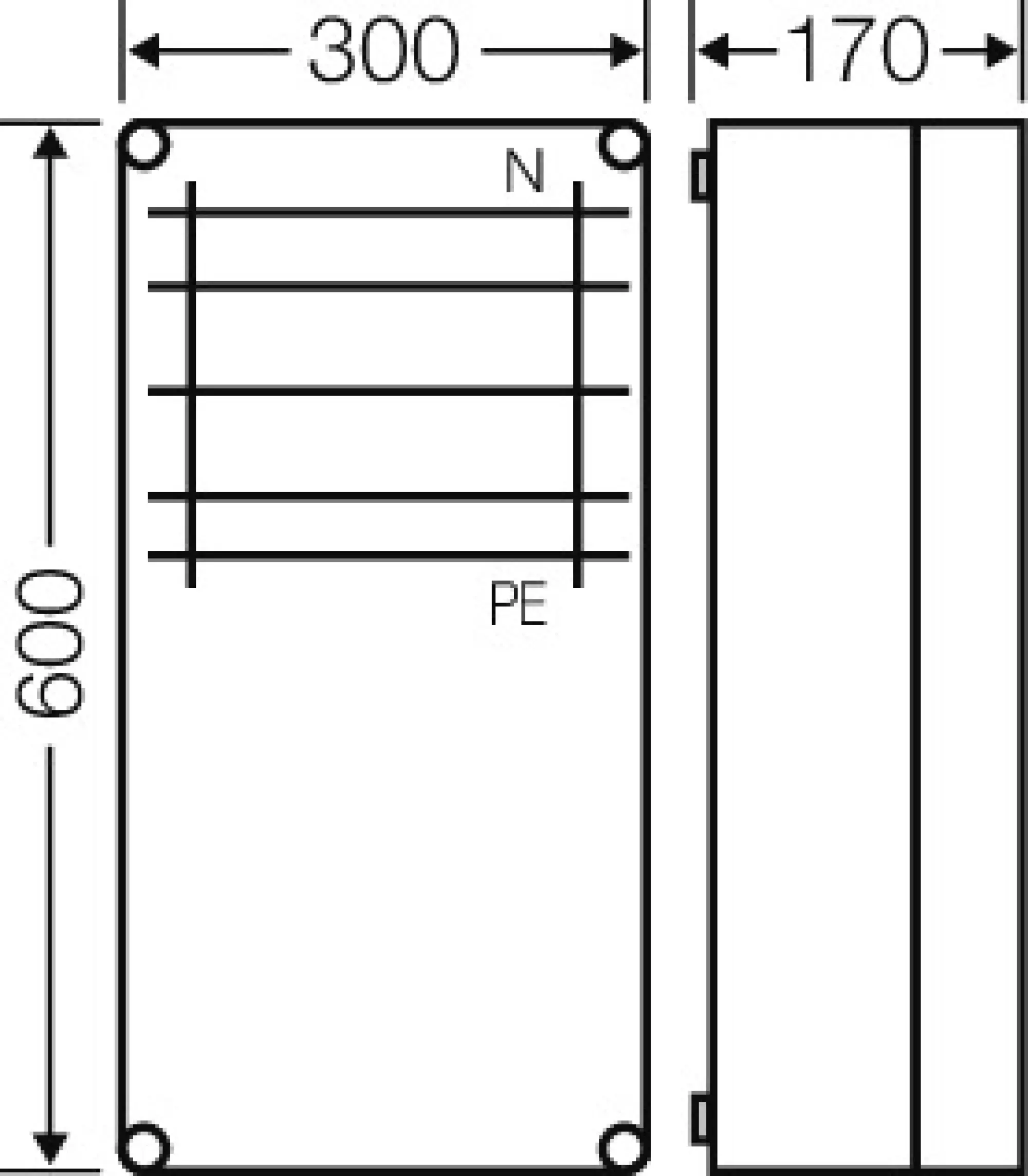 Hensel 2000791 Mi-Sammelschienengehäuse 300x600mm, Sammelschienen 250 A, 5polig Mi 6457 (img_003)