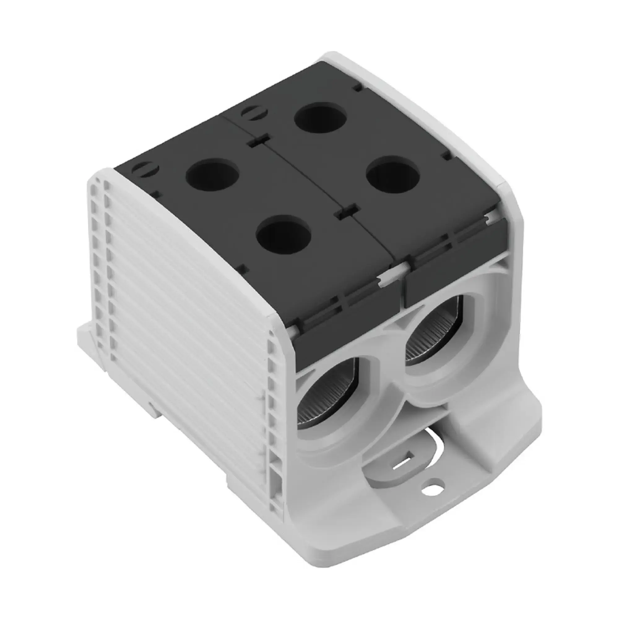 Weidmüller 2502940000 Potential distributor terminal, Screw connection, black, 300 mm², 520 A, 1000 V, Number of connections: 4, Number of levels: 1, TS 35, V-0, Wemid (img_001)