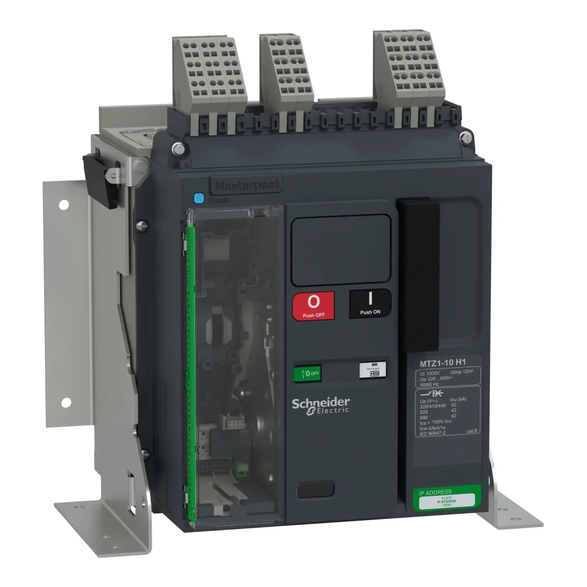 Schneider Electric LV947130 MasterPacT MTZ1 10 1000A H1 42kA/440VAC (Icu) 3P Grundschalter Festeinbau für MicroLogic Active (img_002)