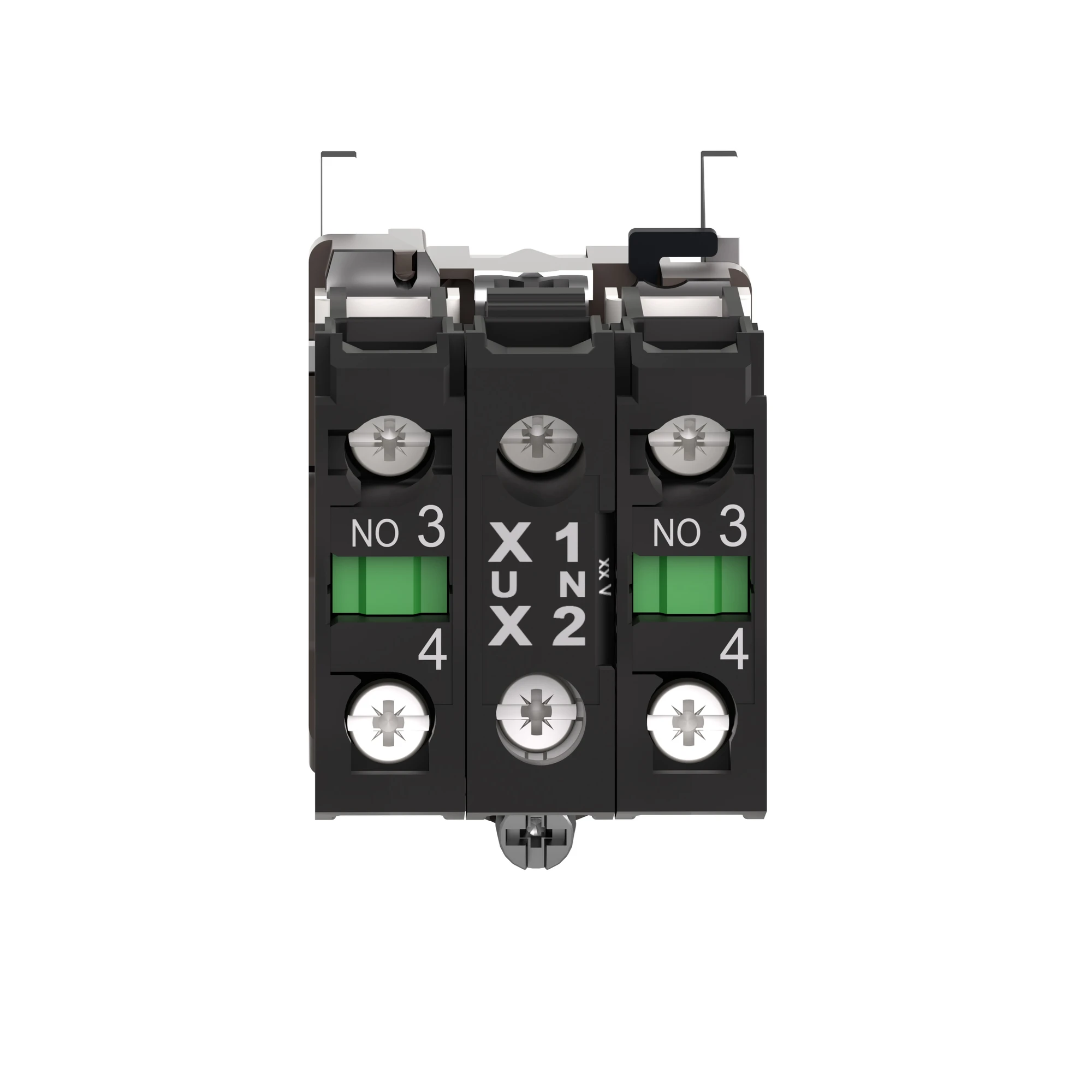 Schneider Electric ZB4BW0M13 Auxiliary contact block with mounting flange, Harmony XB4, metal, white, universal LED, 2S, 230-240V AC (img_002) Schneider Electric ZB4BW0M13 Auxiliary contact block with mounting flange, Harmony XB4, metal, white, universal LED, 2S, 230-240V AC (img_002)