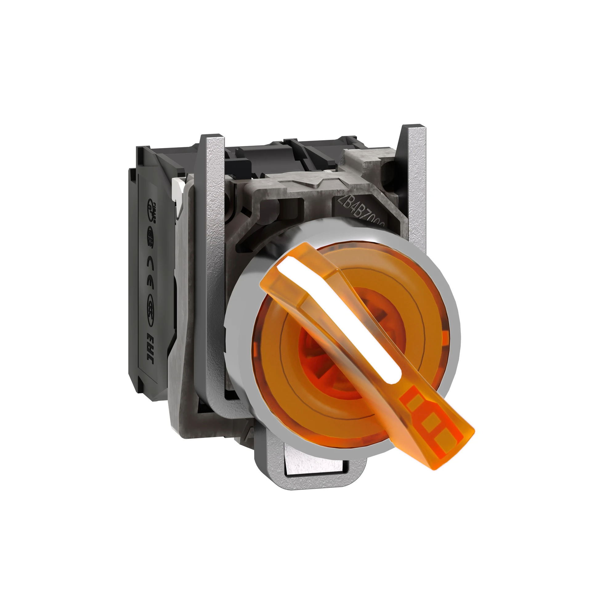 Schneider Electric XB4BK125B5 Illuminated selector switch, Harmony XB4, metal, 22mm, orange, universal LED, 2 positions, 1NO+1NC, 24V ACDC (img_001) Schneider Electric XB4BK125B5 Illuminated selector switch, Harmony XB4, metal, 22mm, orange, universal LED, 2 positions, 1NO+1NC, 24V ACDC (img_001)