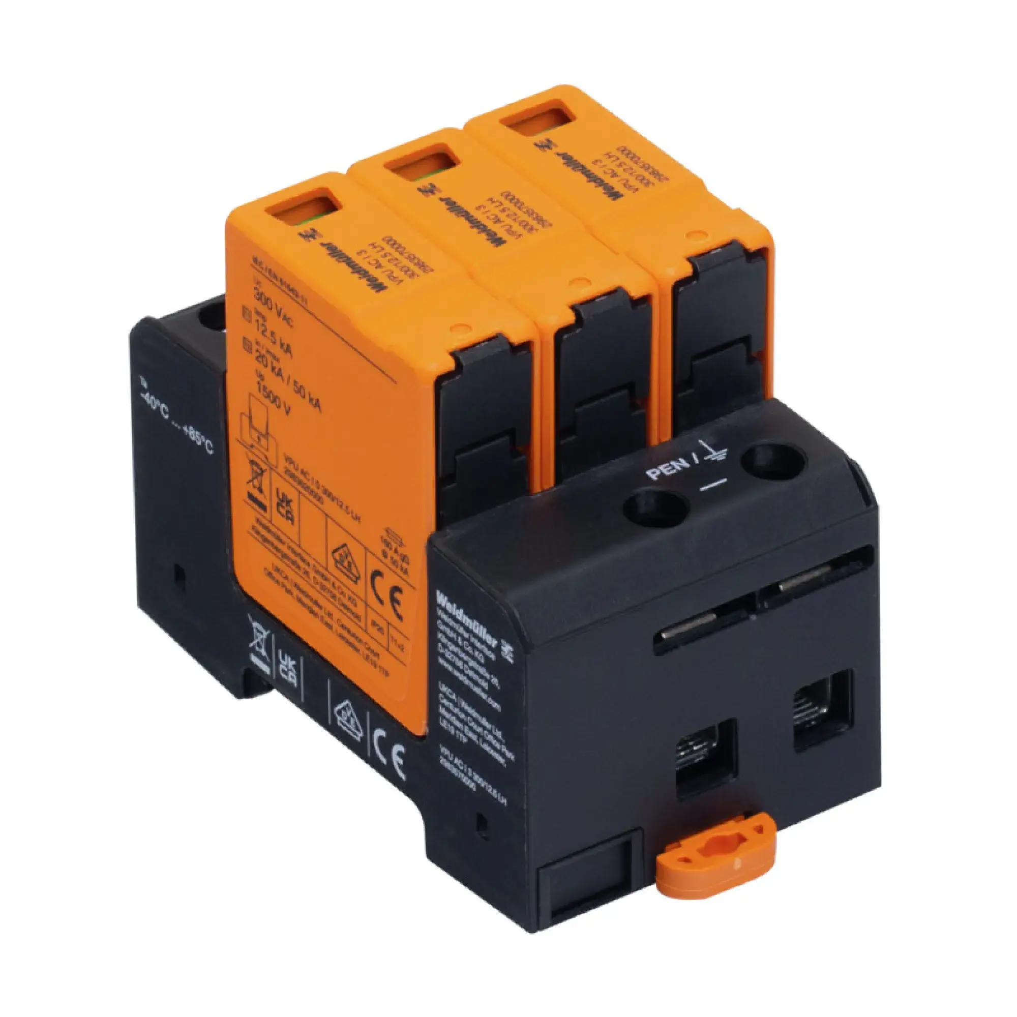 Weidmüller 2983570000 Surge voltage arrester (power supply systems), Surge protection, Type I, Low voltage network: TN-C, AC, 230 V (img_001)