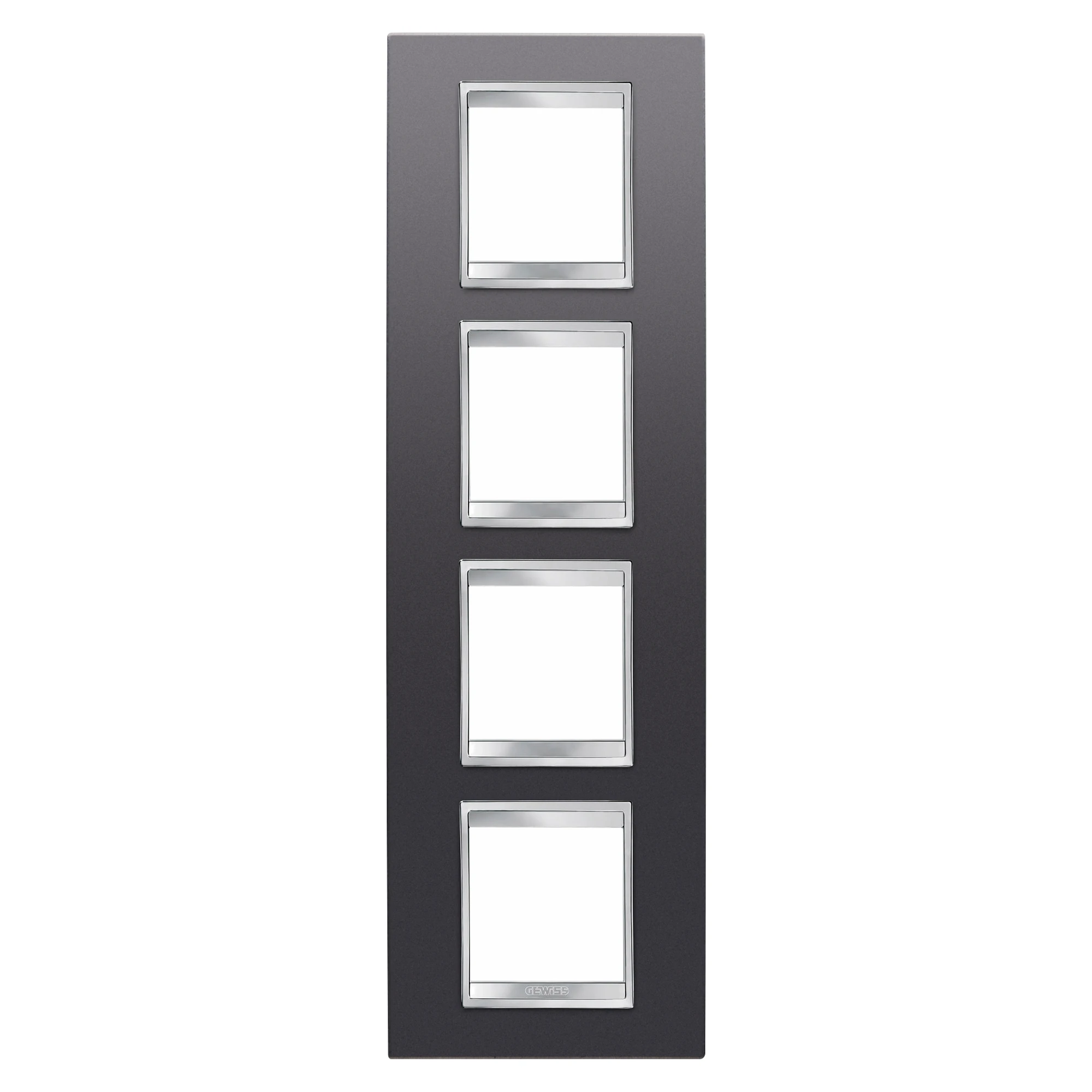 GEWISS GW16229VA LUX INTERNATIONAL PLATE - IN PAINTED TECHNOPOLYMER - 2+2+2+2 MODULES VERTICAL - SLATE - CHORUSMART (img_001)