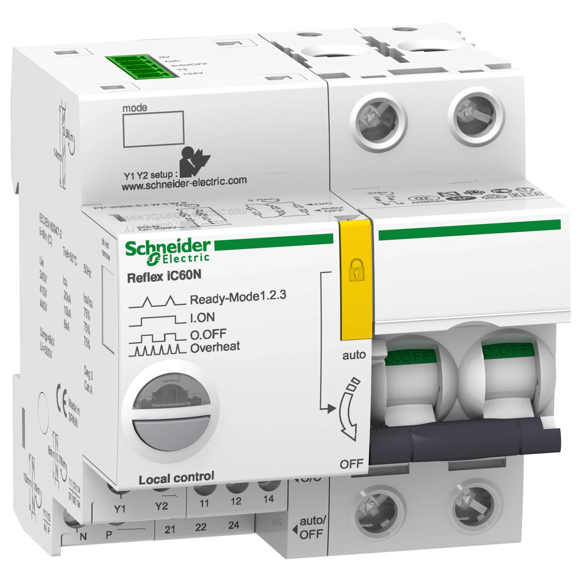 Schneider Electric A9C62225 Reflex iC60N Ti24 25A 2P C, Remote controllable circuit breaker (img_001)