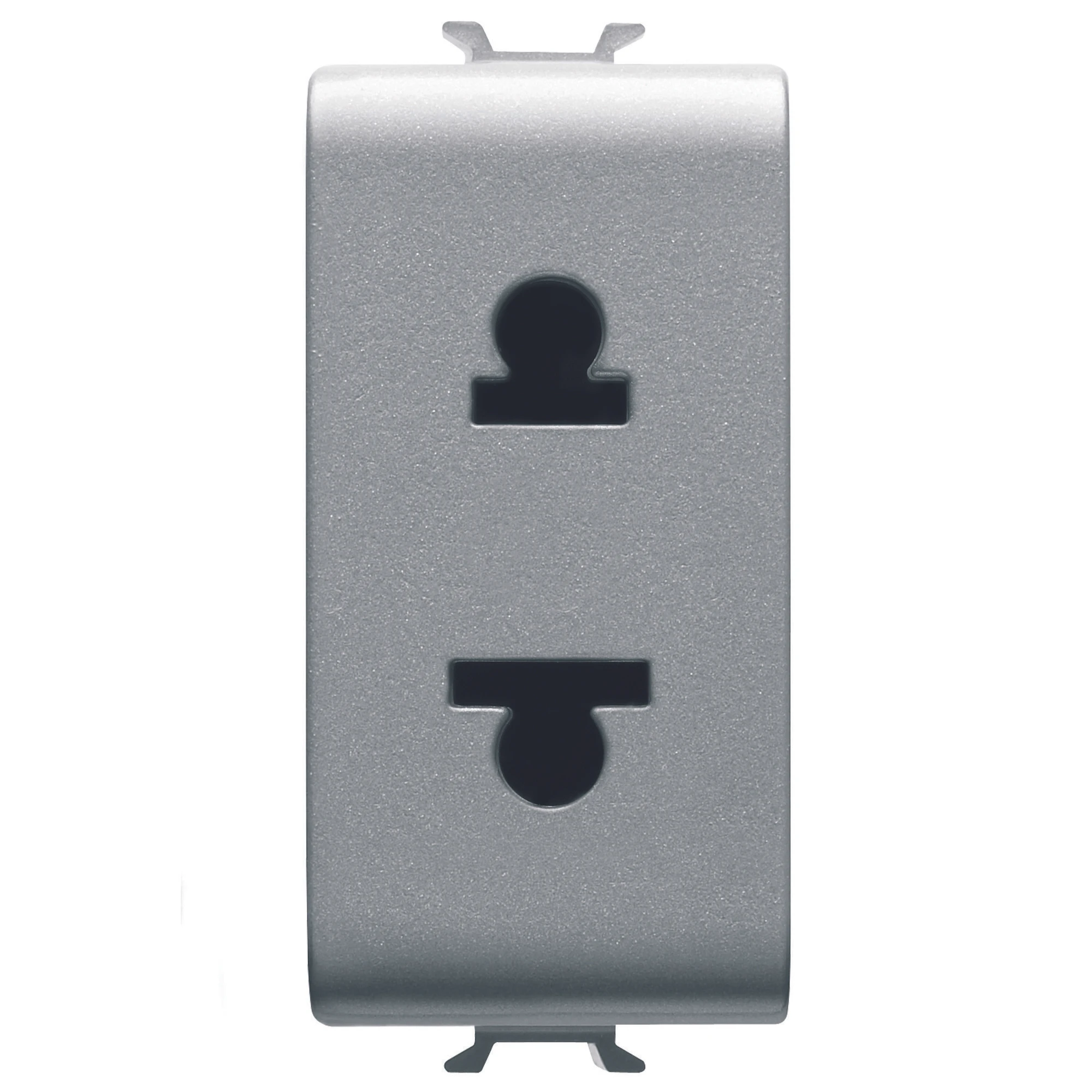 GEWISS GW14287 EURO-AMERICAN STANDARD SOCKET-OUTLET 250/125V ac - 2P 15A - 1 MODULE - TITANIUM - CHORUSMART (img_001)