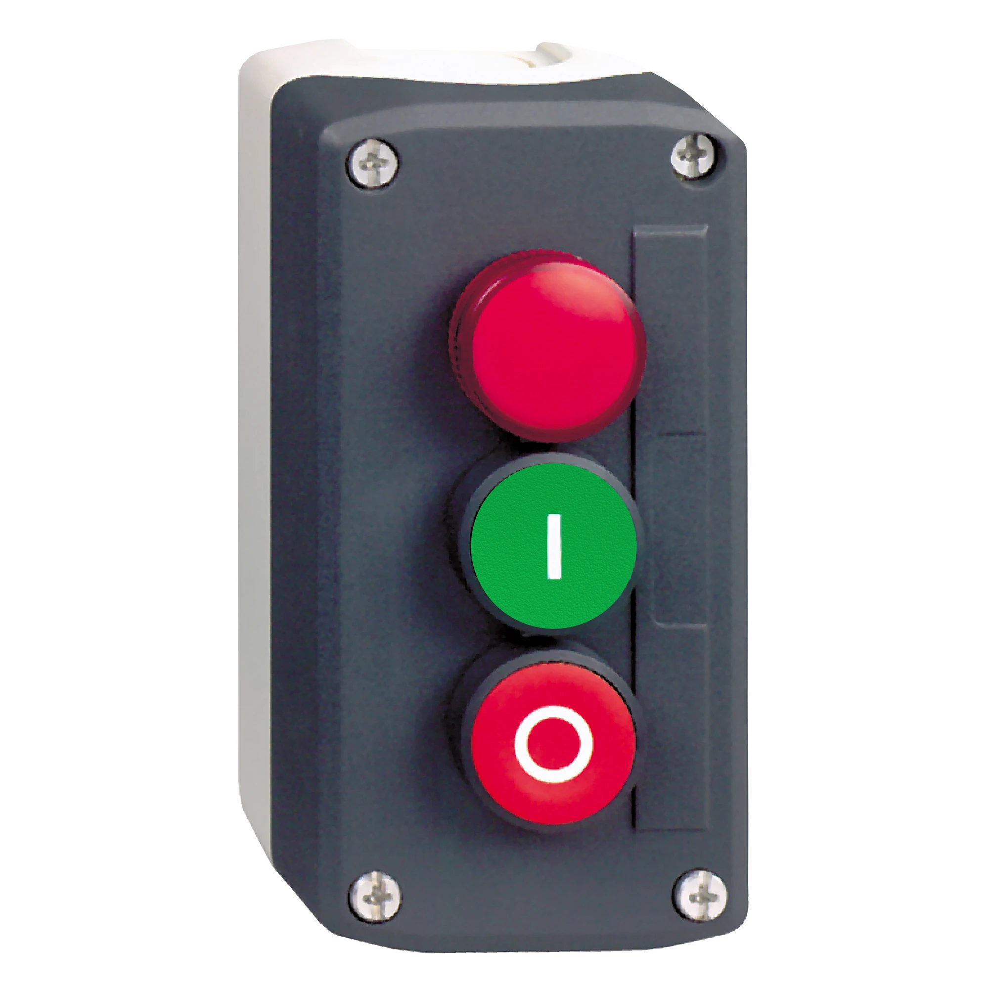 Schneider Electric XALD363G Surface mounting enclosure, Harmony XALD, plastic, dark grey, 2 push-buttons, green, red, I-O, 1 pilot light 120V AC, 22mm, 1NC+1NO (img_001) Schneider Electric XALD363G Surface mounting enclosure, Harmony XALD, plastic, dark grey, 2 push-buttons, green, red, I-O, 1 pilot light 120V AC, 22mm, 1NC+1NO (img_001)