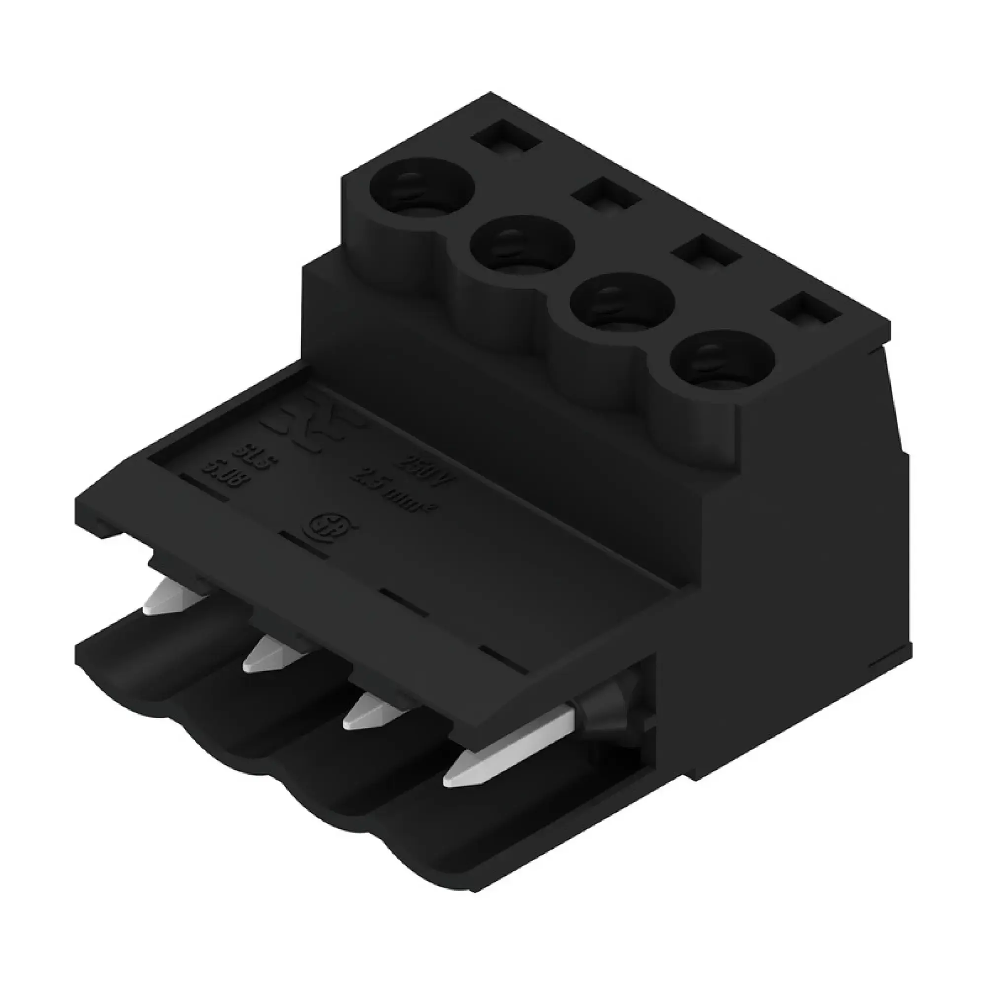 Weidmüller 1644940000 PCB connector (wire connection), 320 V, 21.5 A, Pitch in mm: 5.08, 3.31 mm², Number of poles: 4, Clamping yoke connection, Box (img_001)