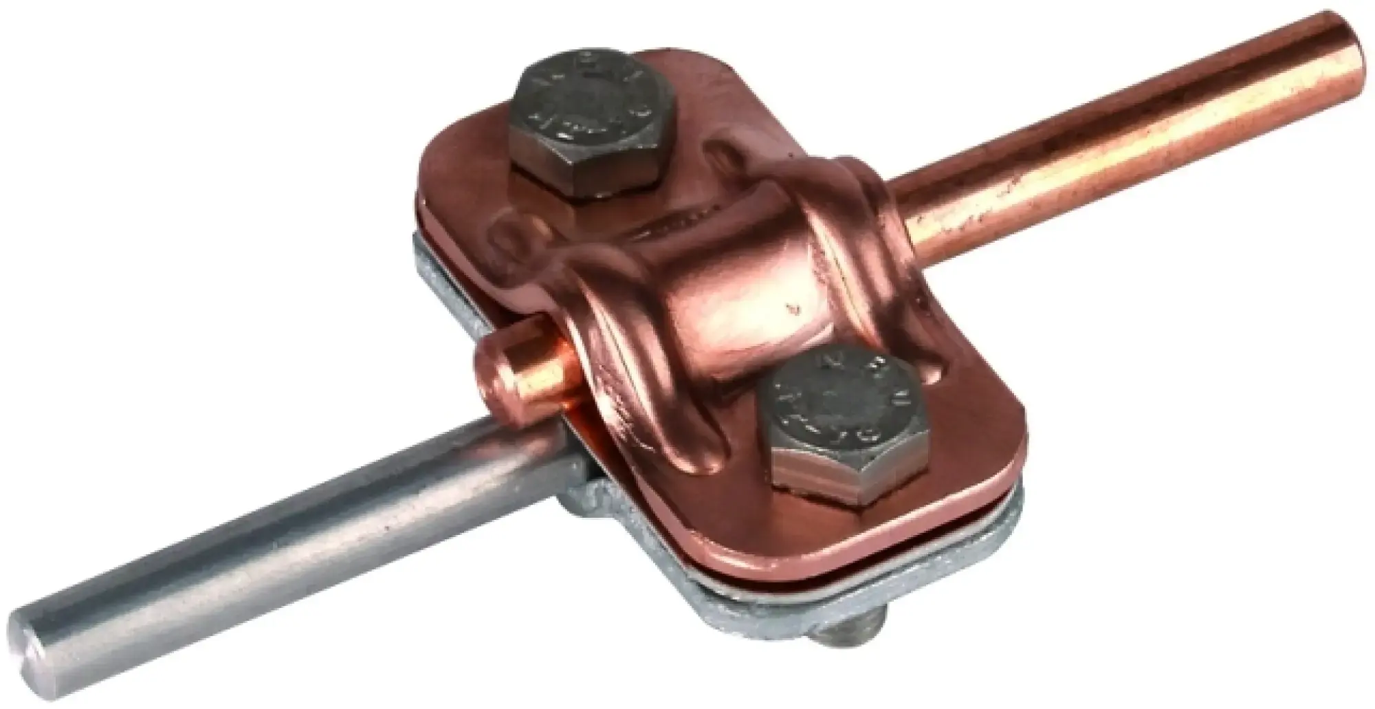 Dehn 460517 Bimetallic UNI disconnecting clamp Cu-St/tZn for 2x Rd 8-10mm (img_001) Dehn 460517 Bimetallic UNI disconnecting clamp Cu-St/tZn for 2x Rd 8-10mm (img_001)