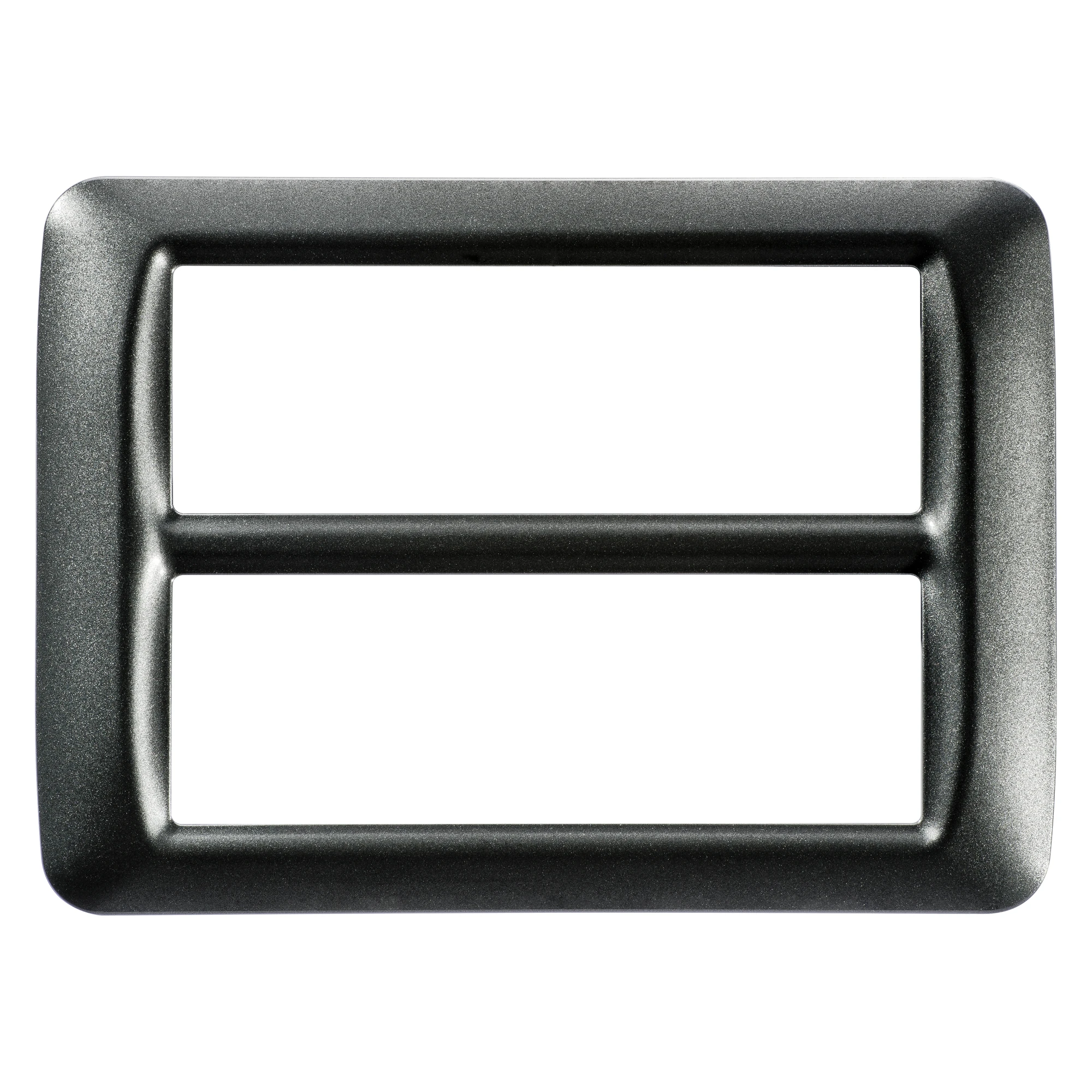 GEWISS GW22618 TOP SYSTEM PLATE - IN TECHNOPOLYMER GLOSS FINISHING - 12 GANG (6+6 OVERLAPPING) - METALLIC SLATE - SYSTEM (img_001)