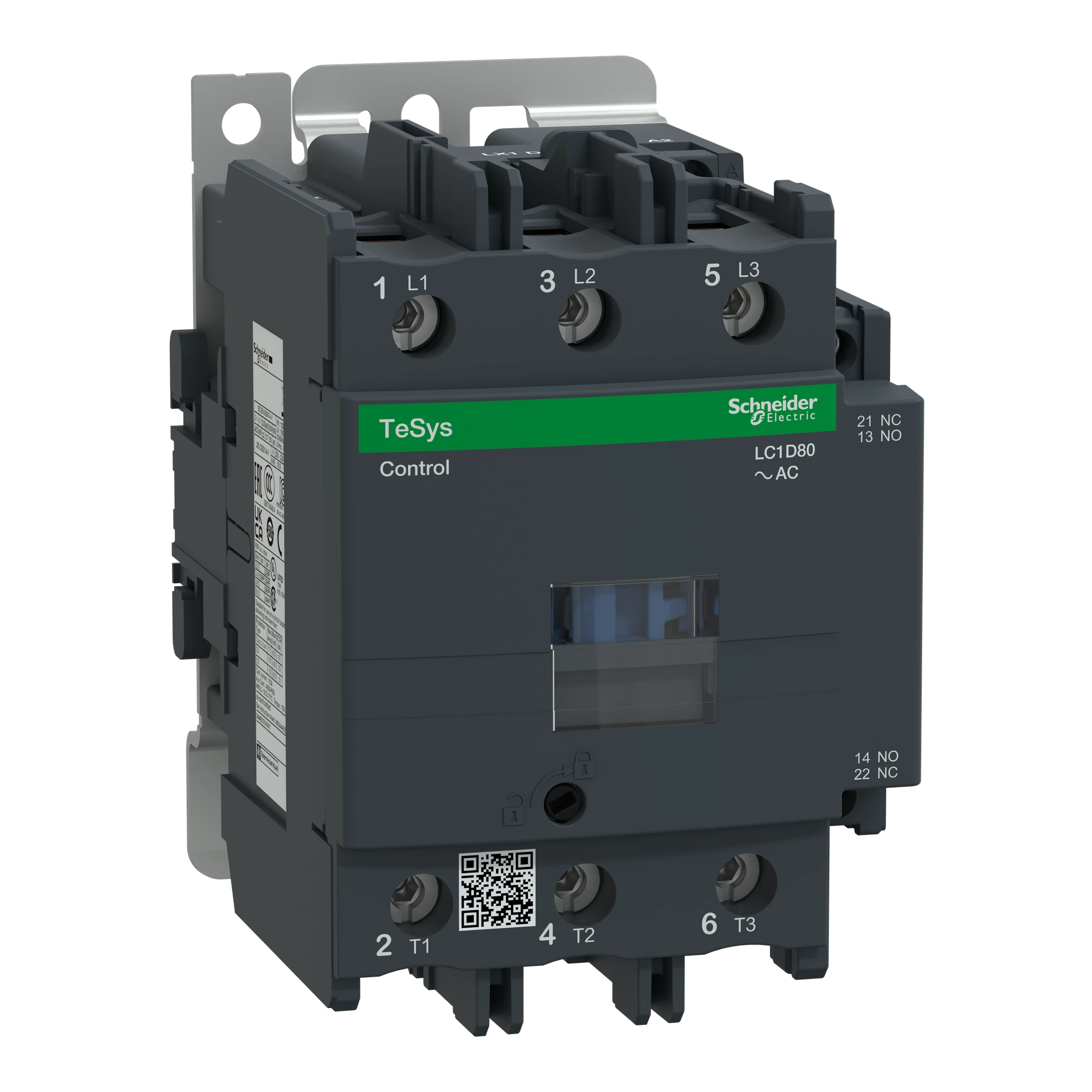 Schneider Electric LC1D80FE7 Power contactor LC1D 3p, +1NO+1NC, 37 kW, 80 A, 400 V AC3, coil 115 V AC (img_001)