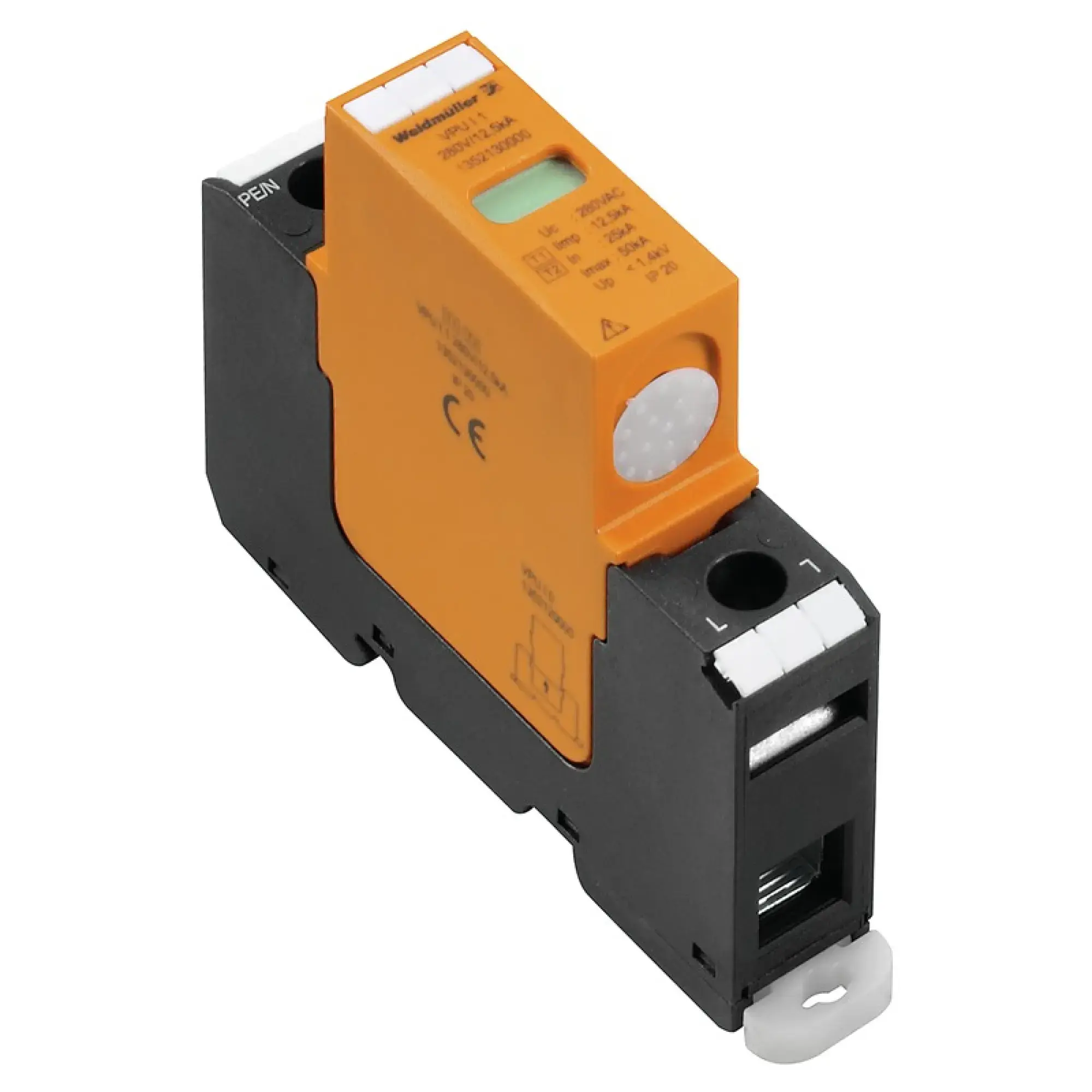 Weidmüller 1352130000 Surge voltage arrester (power supply systems), without telecomm. contact, Type I + II, Low voltage network: Single-phase, III, IV, AC, 230 V (img_001) Weidmüller 1352130000 Surge voltage arrester (power supply systems), without telecomm. contact, Type I + II, Low voltage network: Single-phase, III, IV, AC, 230 V (img_001)