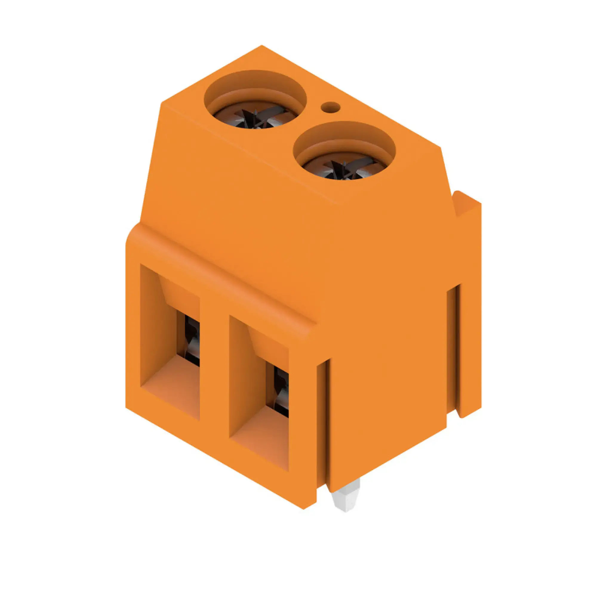 Weidmüller 1715310000 PCB terminal, 320 V, 17.5 A, Pitch in mm: 5.00, 2.5 mm², Number of poles: 2, Clamping yoke connection, THT solder connection, 90°, Box (img_001)