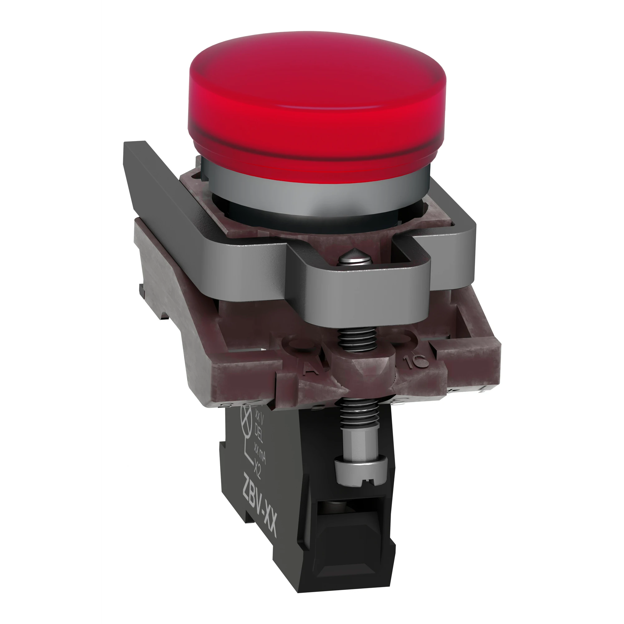 Schneider Electric XB4BVG4 Signal lamp, Harmony XB4, metal, 22mm, red, universal LED, smooth dome, screw terminal, 110-120V AC (img_005) Schneider Electric XB4BVG4 Signal lamp, Harmony XB4, metal, 22mm, red, universal LED, smooth dome, screw terminal, 110-120V AC (img_005)