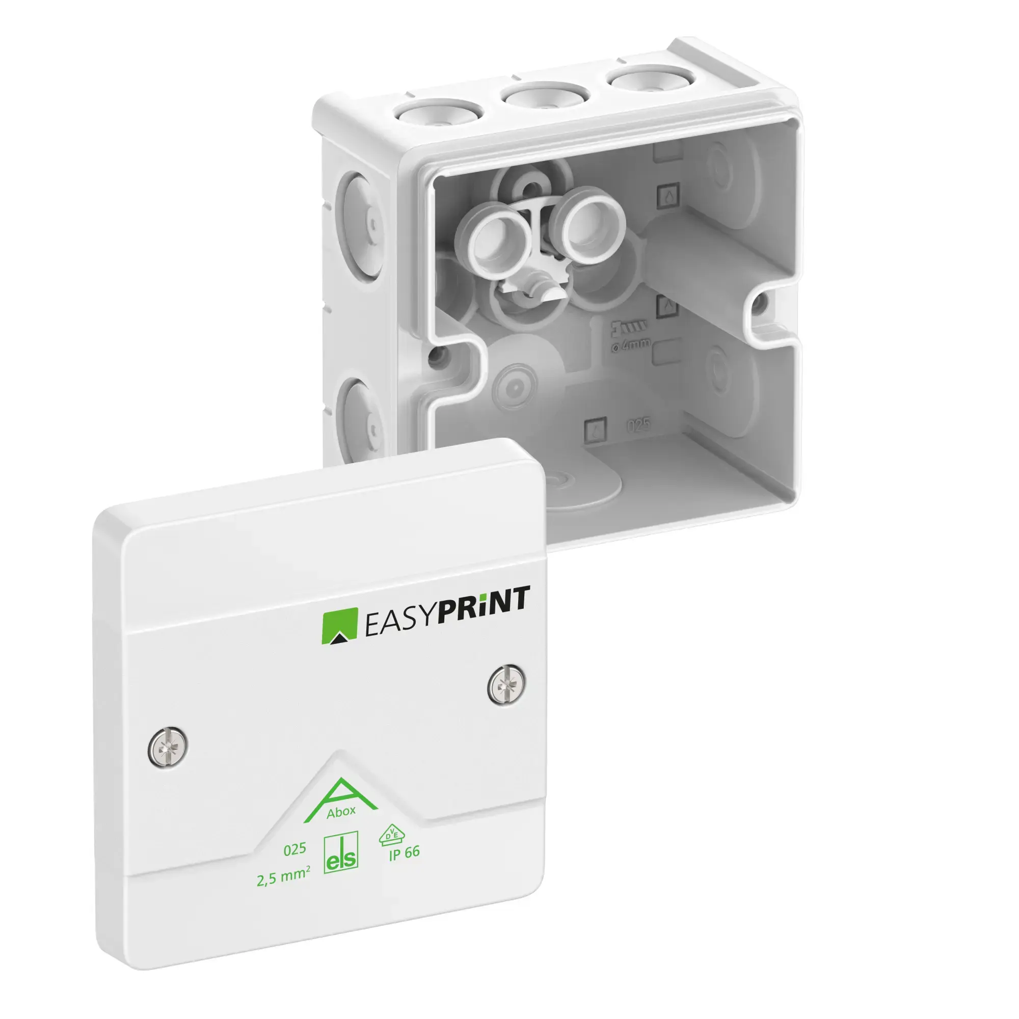 Spelsberg 802100EP Junction box, Type of protection IP66, max. 2,5², Impact strength IK07, Protection class II, Ui 1000V AC, Ui 1000V DC, DLG, VDE, Halogen free (img_001)
