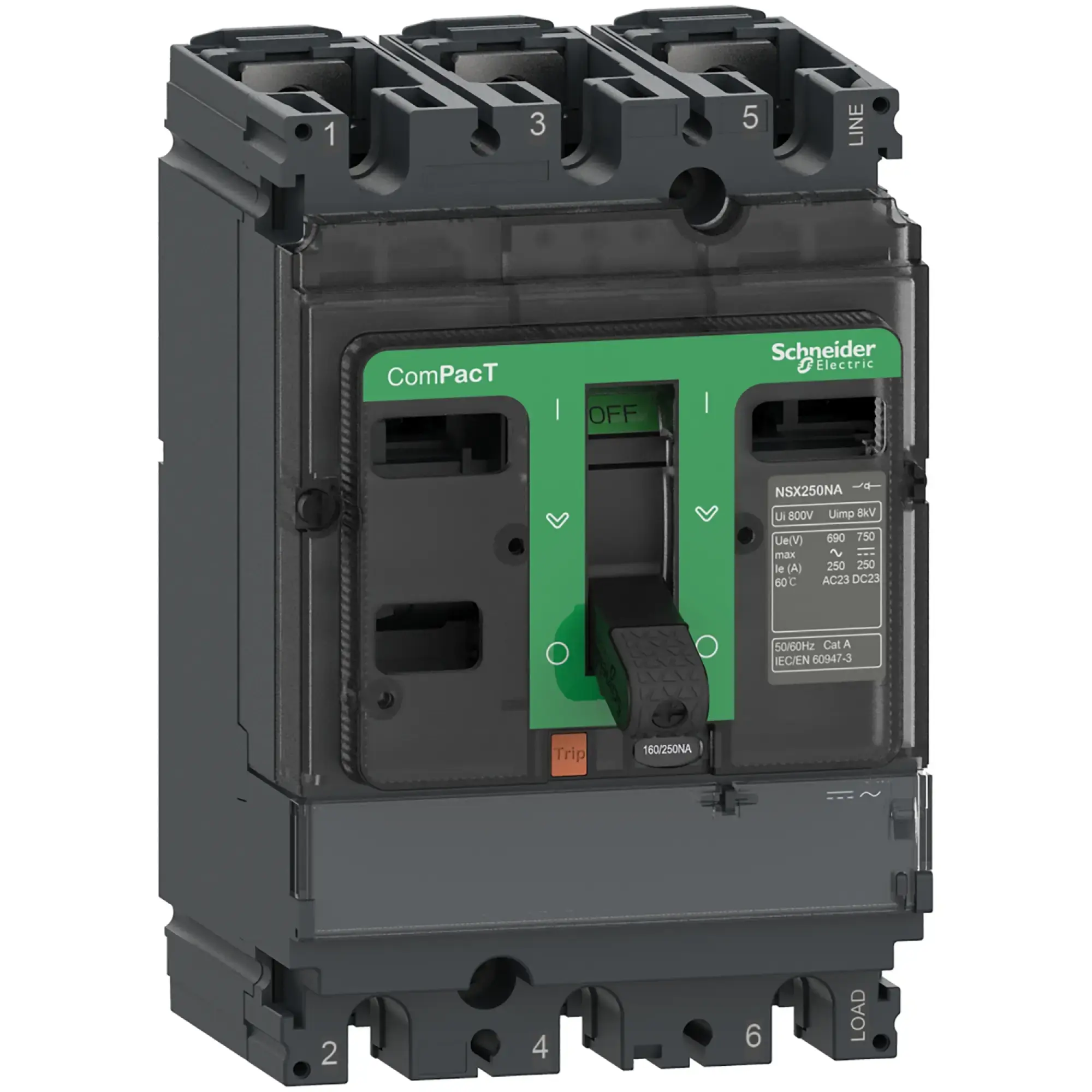 Schneider Electric C163160S Load disconnect switch ComPacT NSX160NA, 3 poles, 160 A, AC22A, AC23A (img_002)