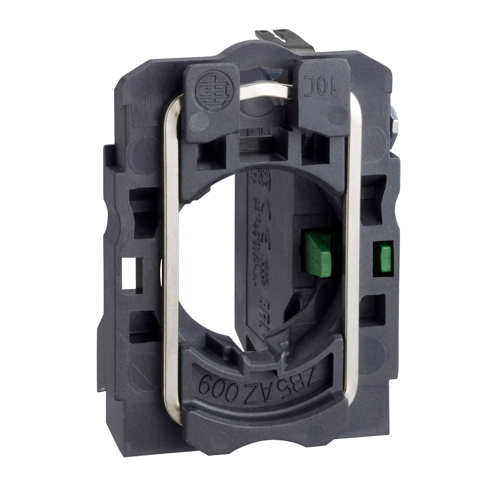 Schneider Electric ZB5AZ1013 Auxiliary contact block with mounting flange, Harmony XB5, plastic, 22mm, 30mm, 1S, flat connector (img_001)