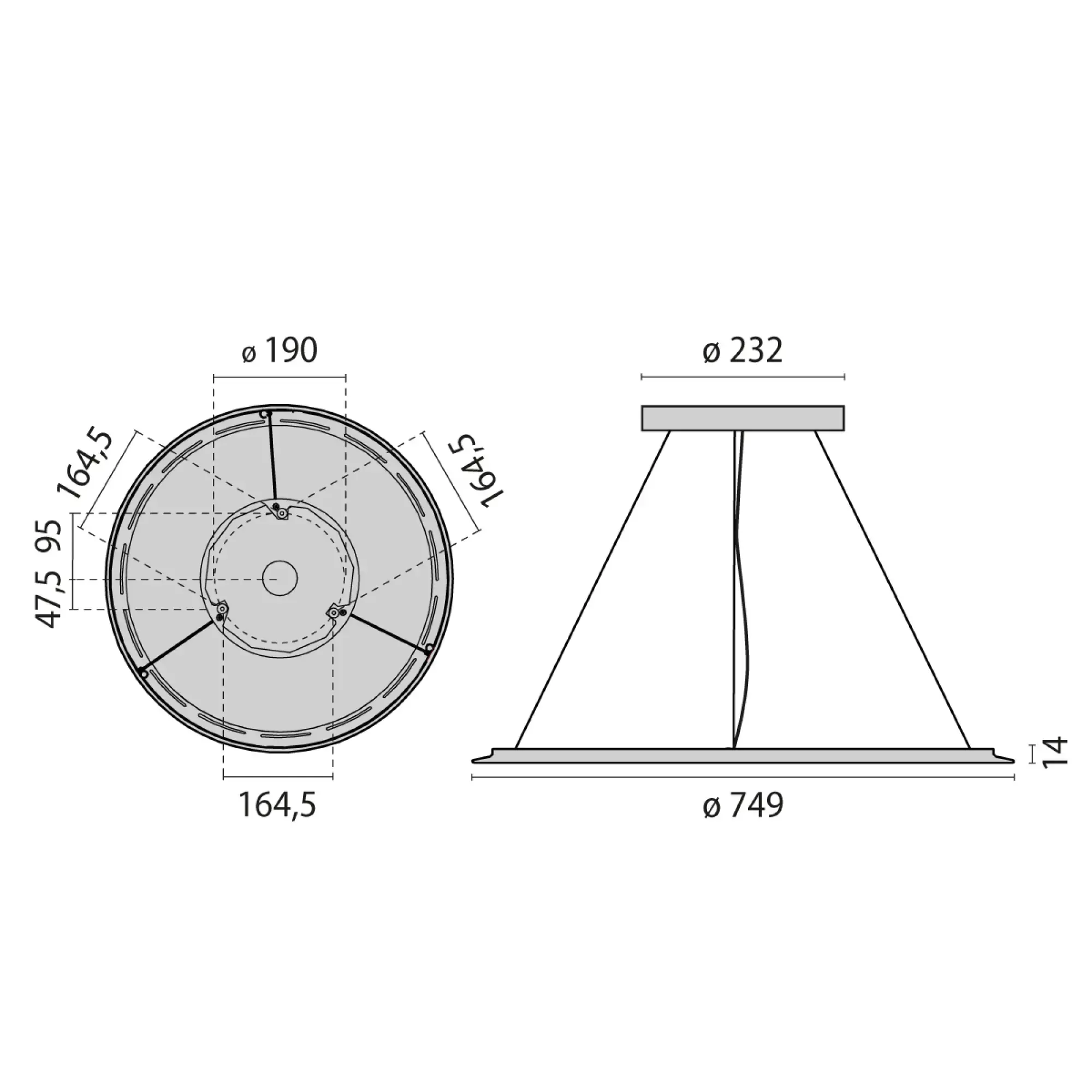 Performance iN Lighting 8713461483430 LED-Pendelleuchte 4000K 46W statisch Mikroprisma d+i 8713461483430 (img_003)