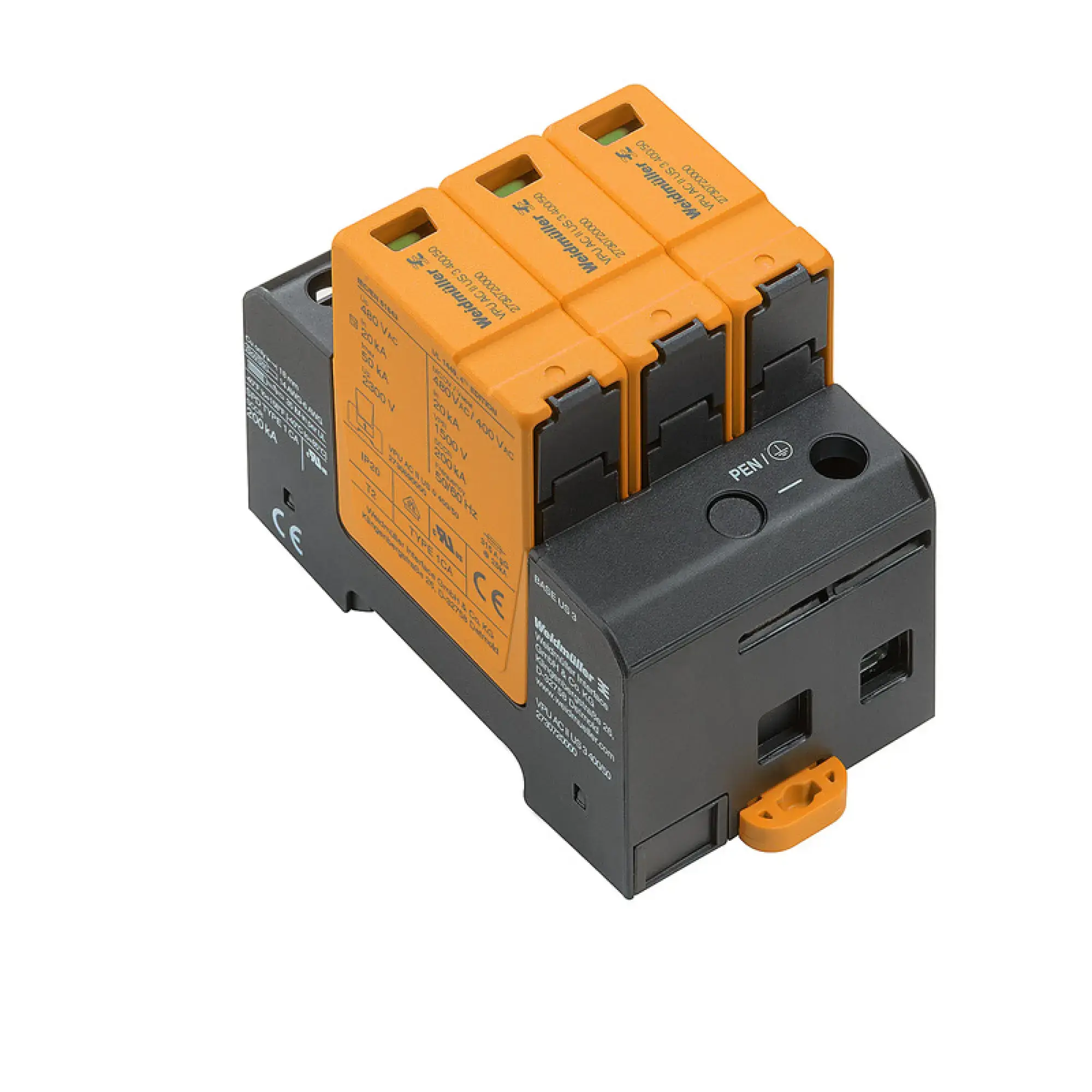 Weidmüller 2730720000 Surge voltage arrester (power supply systems), Surge protection, Type II, Low voltage network: TN-C, II, AC, 400 V (img_001) Weidmüller 2730720000 Surge voltage arrester (power supply systems), Surge protection, Type II, Low voltage network: TN-C, II, AC, 400 V (img_001)
