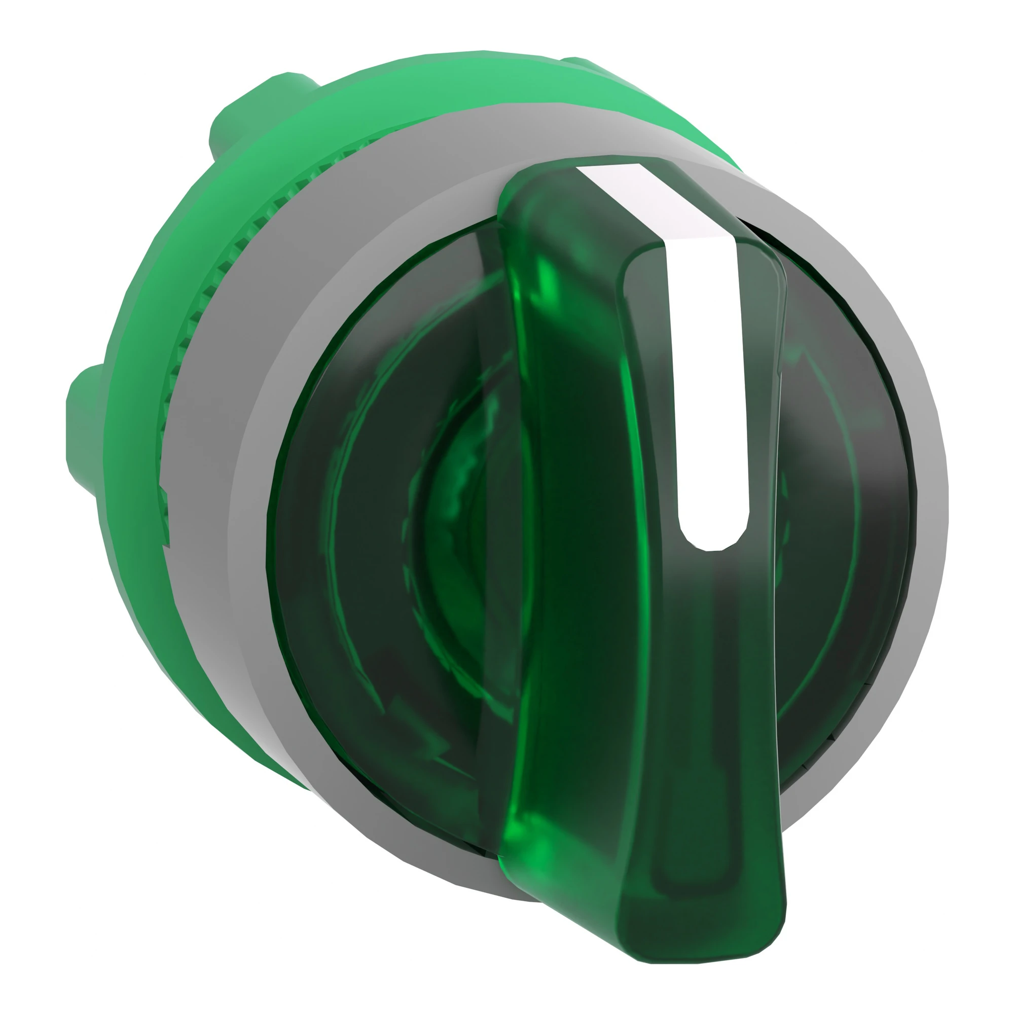 Schneider Electric ZB5AK1833C0 Illuminated selector switch, front element, Harmony XB5, plastic, 22mm, green, for universal LED, 3 positions, momentary right (img_001)