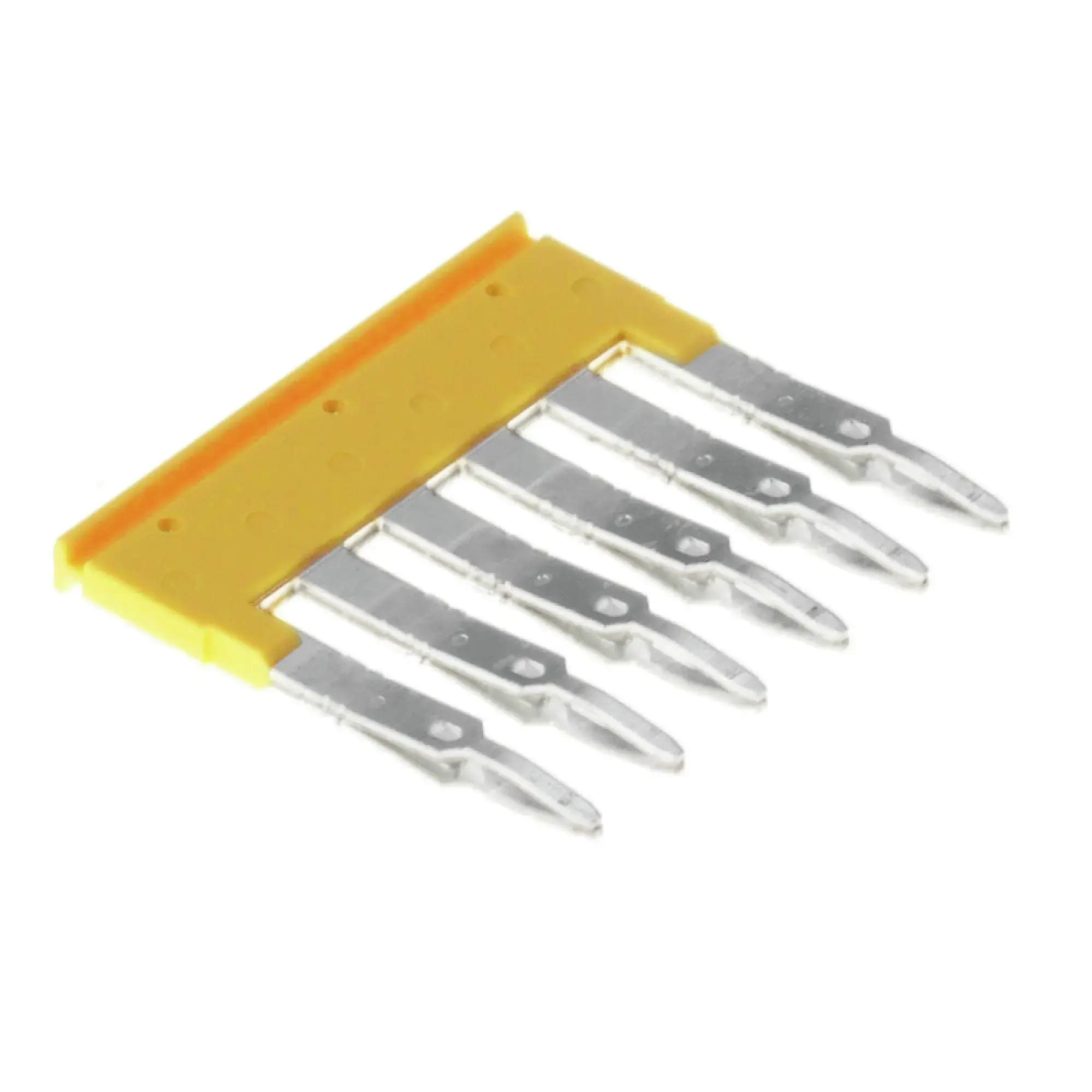 Weidmüller 1608900000 Cross-connector (terminal), Plugged, yellow, 24 A, Number of poles: 6, Pitch in mm: 5.10, Insulated: Yes, Width: 2.8 mm (img_001)