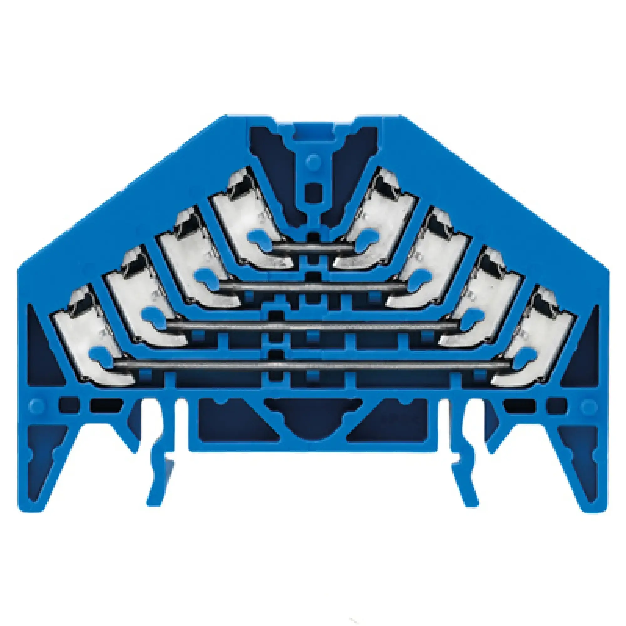 Weidmüller 1173930000 Patch distributor terminal, PUSH IN, blue, 1.5 mm², 10 A, 250 V, Number of connections: 16, Number of levels: 4, TS 35 x 7.5, V-0, Polycarbonate (img_001)