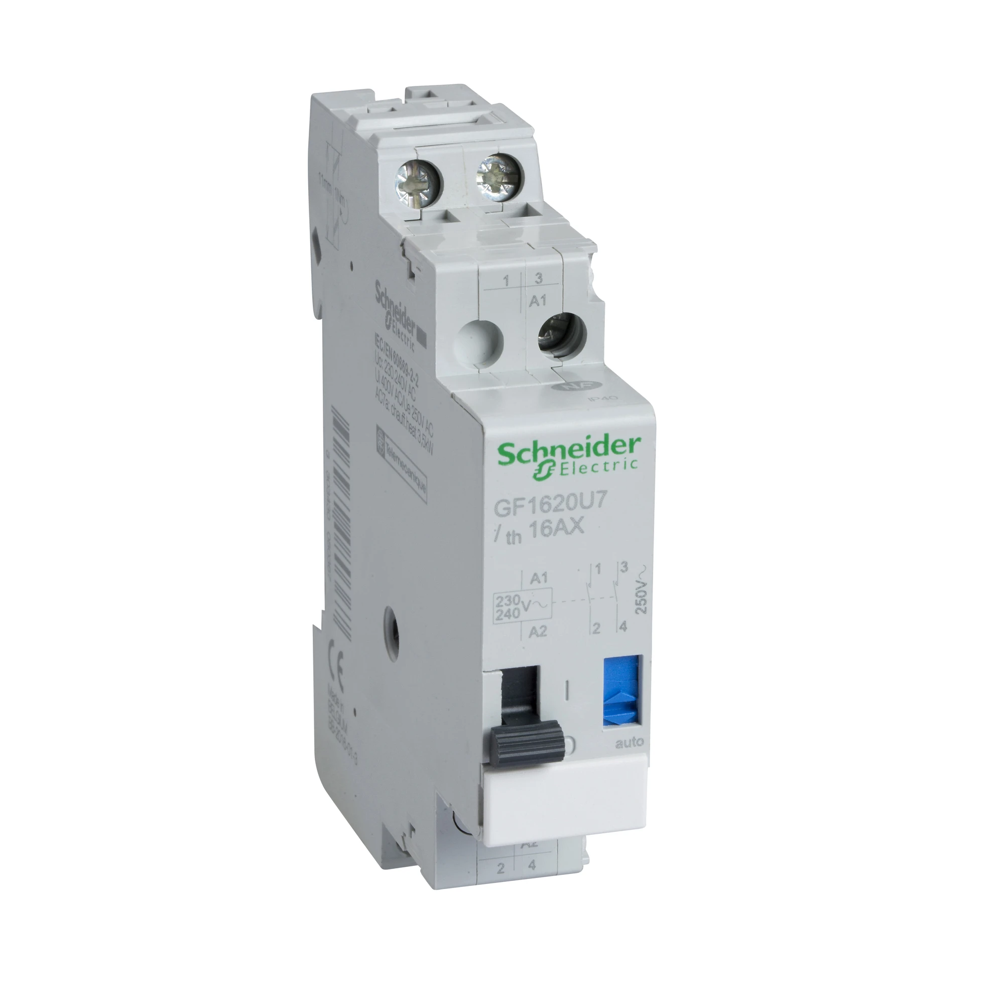 Schneider Electric GF1620U7 Impulse relay GF16, coil 230-240V 50/60 Hz, 2 NO 16A (img_001) Schneider Electric GF1620U7 Impulse relay GF16, coil 230-240V 50/60 Hz, 2 NO 16A (img_001)