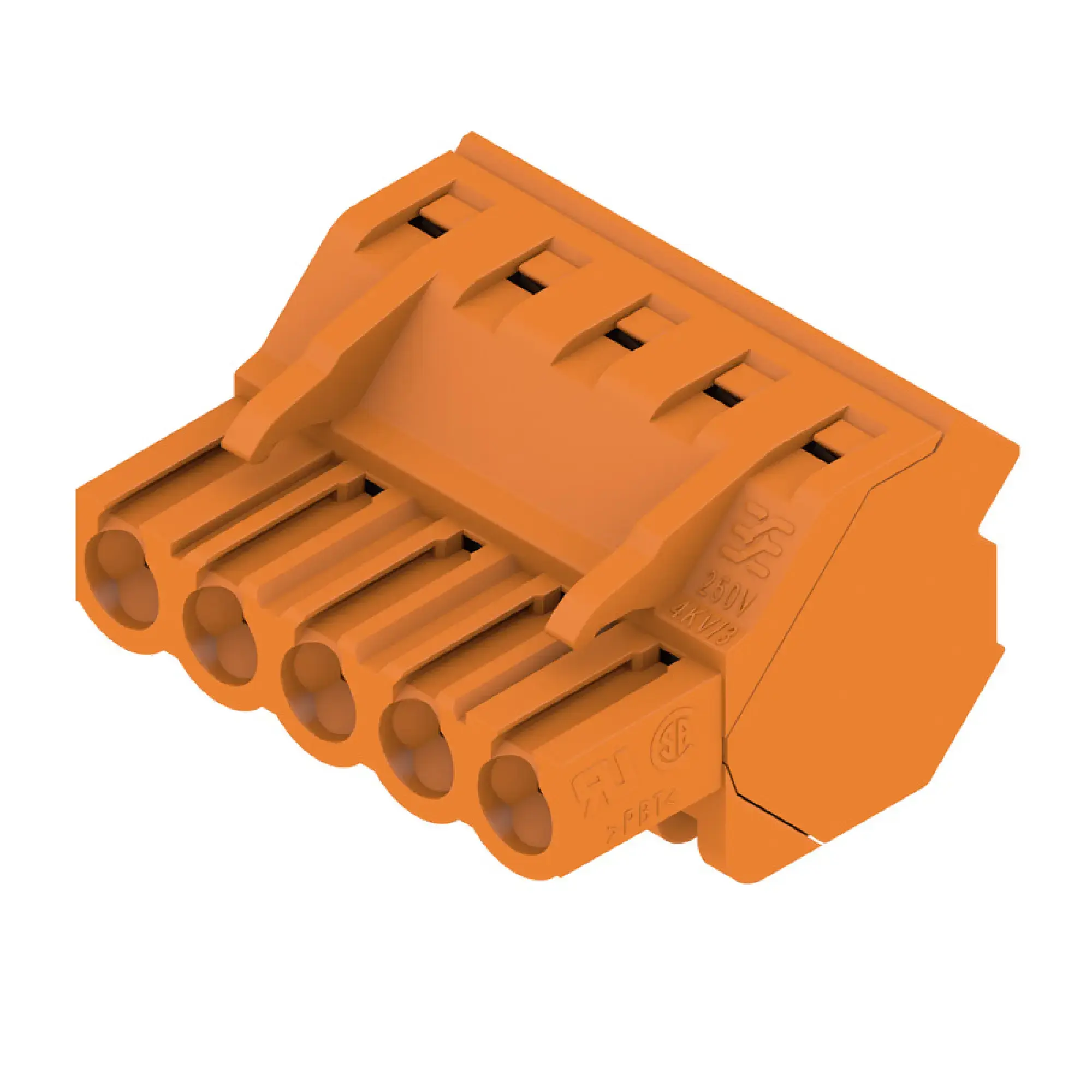 Weidmüller 1946280000 PCB connector (wire connection), 320 V, 17.5 A, Pitch in mm: 5.08, 4 mm², Number of poles: 5, Clamping yoke connection, Box (img_001)