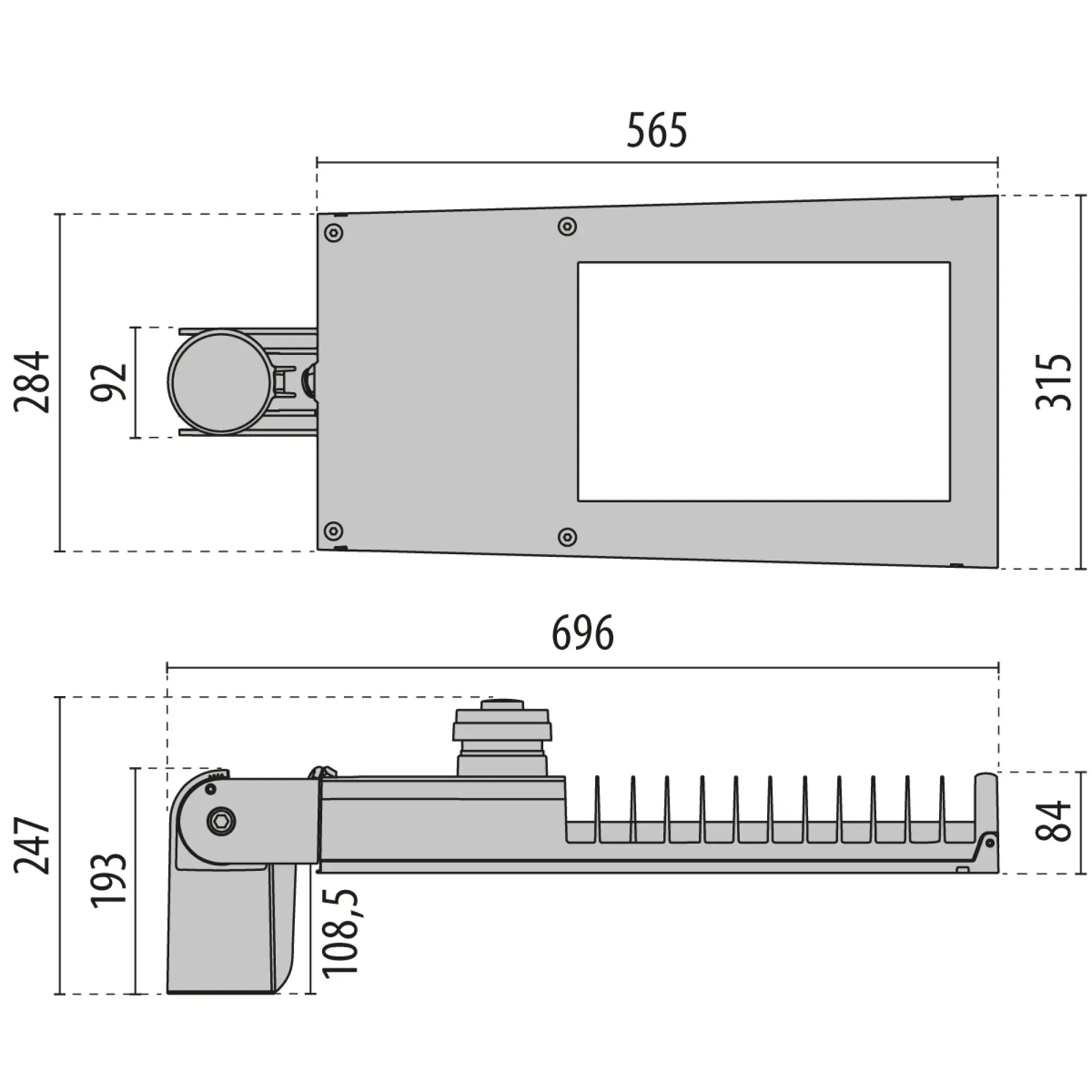 Performance iN Lighting 3111937 LED-Strassenleuchte 4000K 136W DALI Straßenbeleuchtungsoptik 3111937 (img_003)