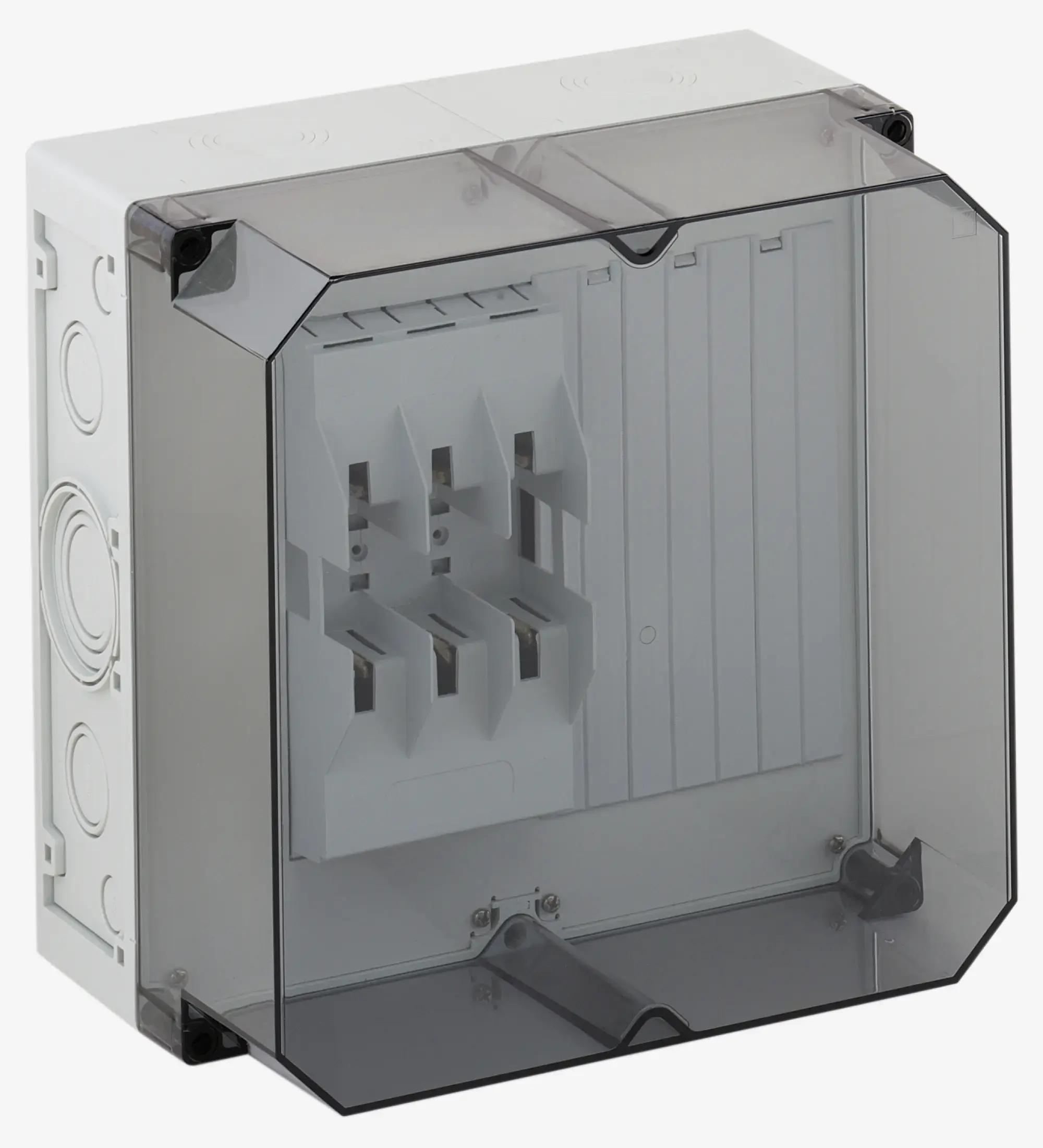 Spelsberg 76221501 Fuse enclosure, transparent, Type of protection IP54/IP65 , Impact strength IK08, Protection class II, Rated voltage 690V AC, Halogen free (img_001)